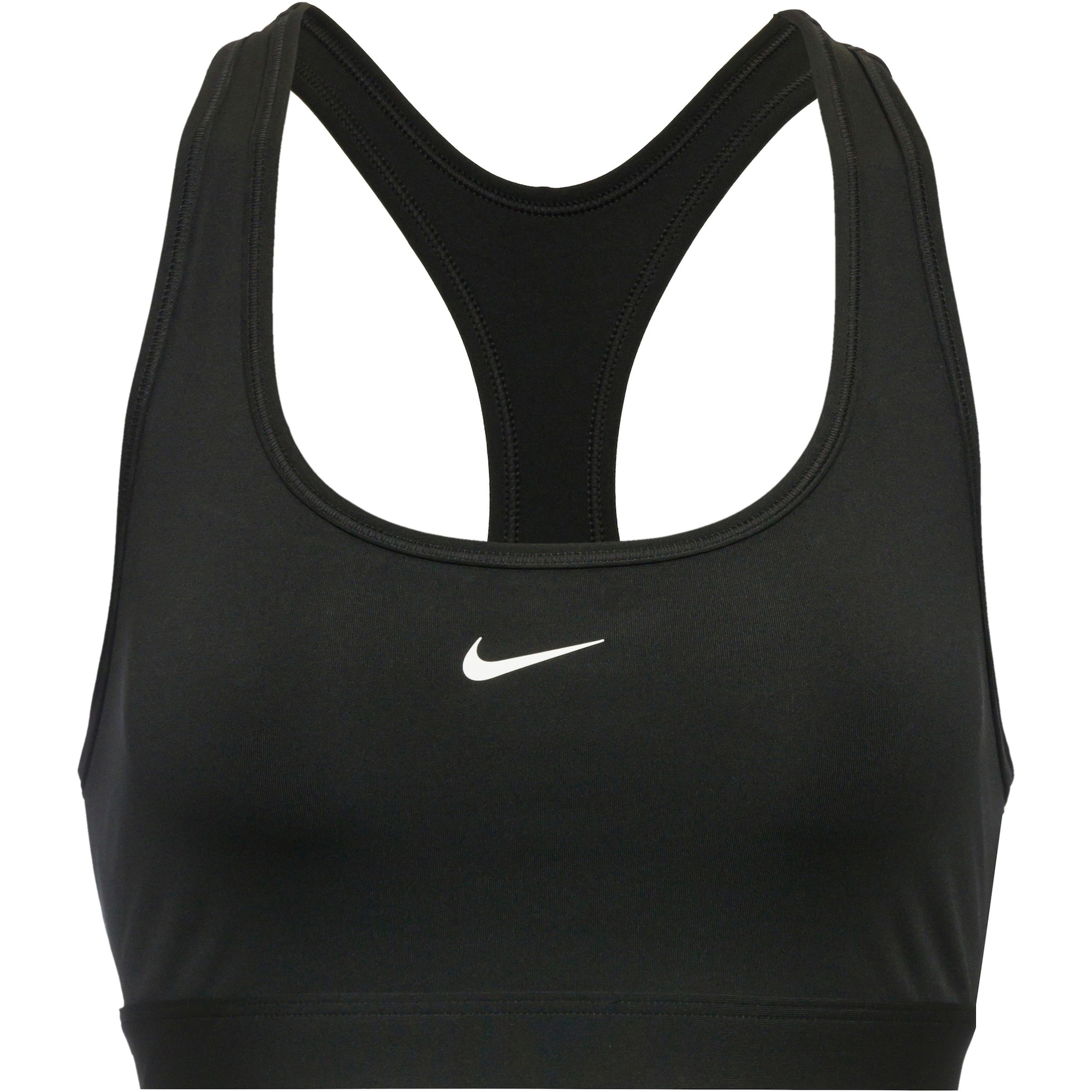 NIKE Sutien sport SWOOSH  negru / alb
