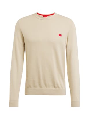 HUGO Trui ‘San Cassius’ Beige / Rood