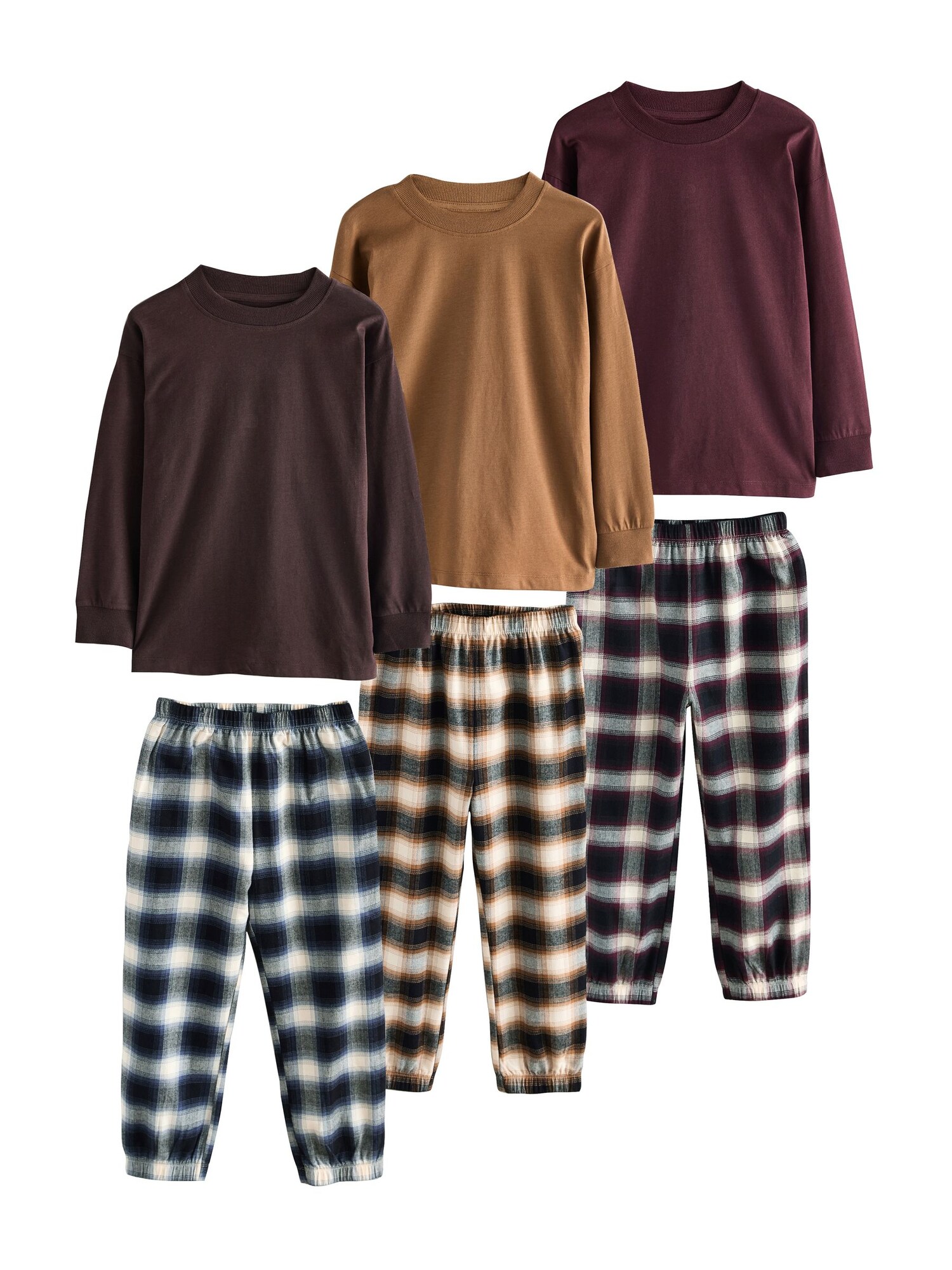 Next Pijamale  bleumarin / castaniu / maro cappuccino / roșu bordeaux