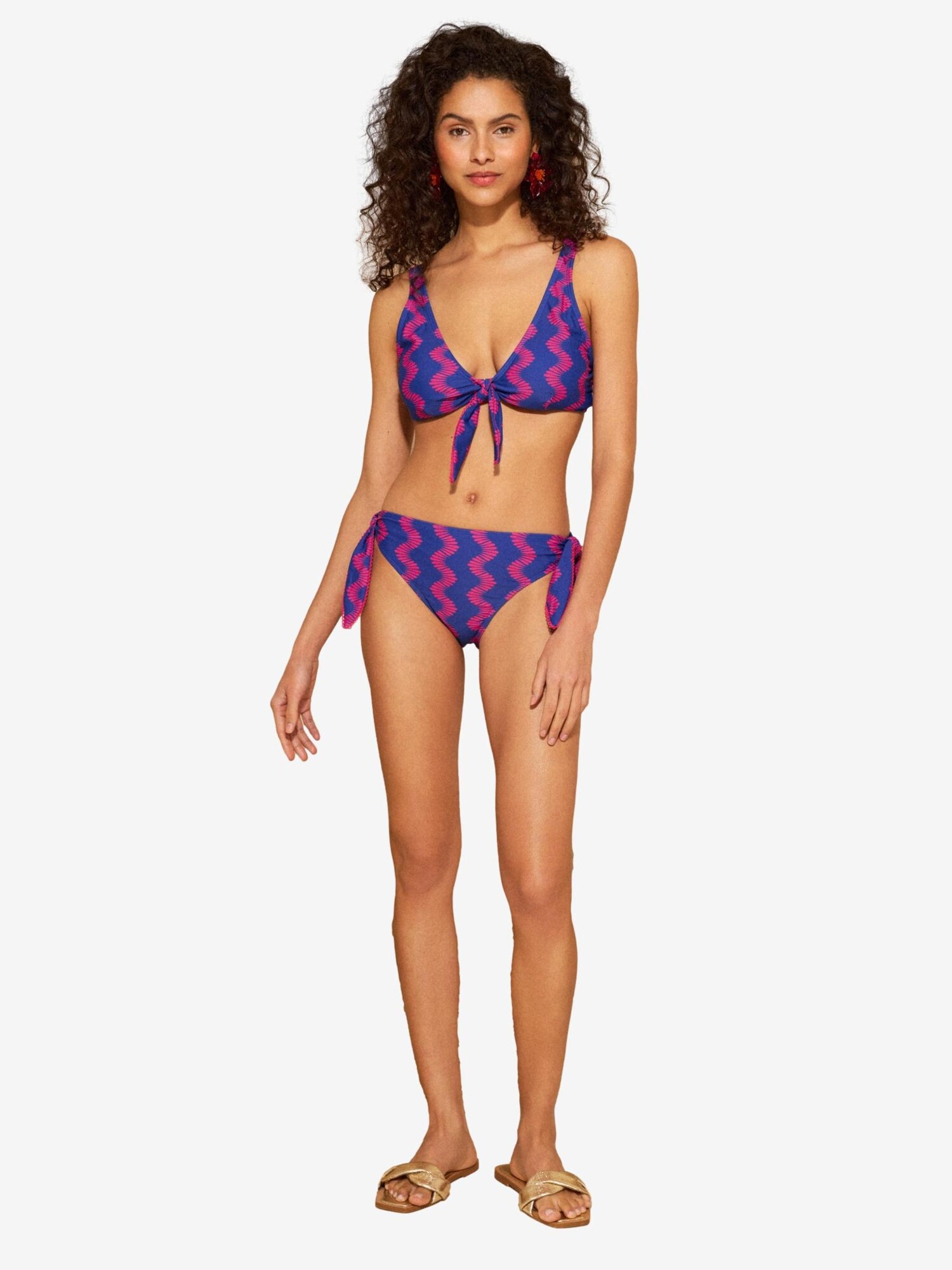 love & roses Sutien costum de baie  albastru / roz închis