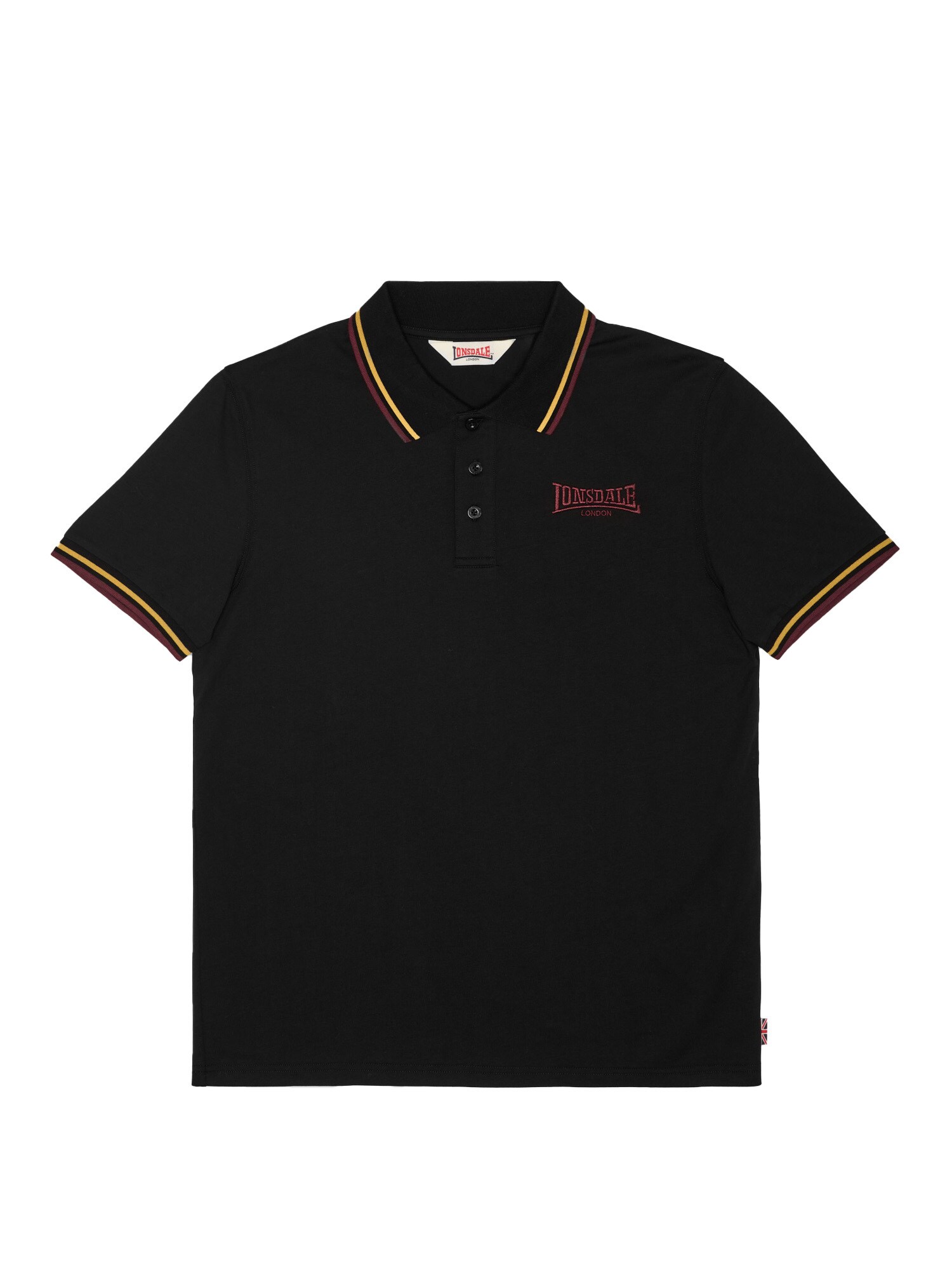 LONSDALE Tričko 'Tursdale'  karí / vínovo červená / čierna