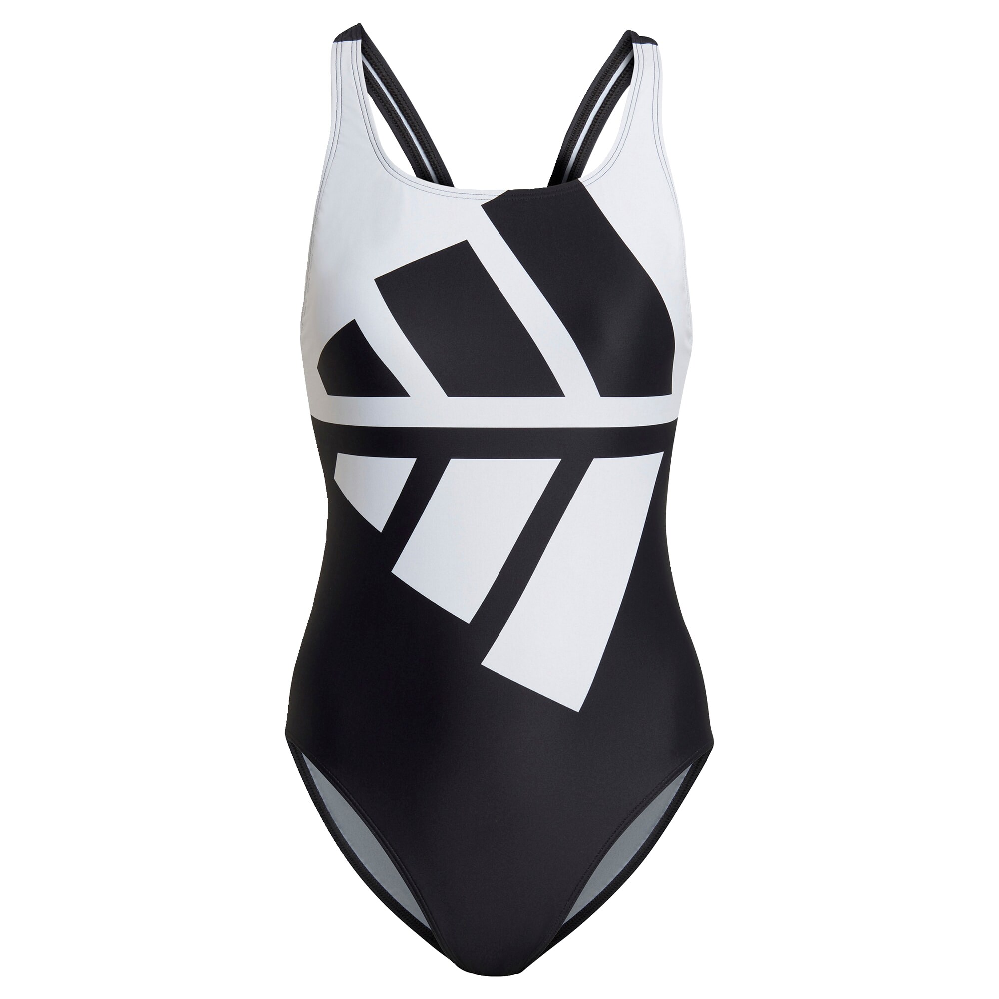 ADIDAS PERFORMANCE Športové jednodielne plavky 'Logo Graphic'  čierna / biela