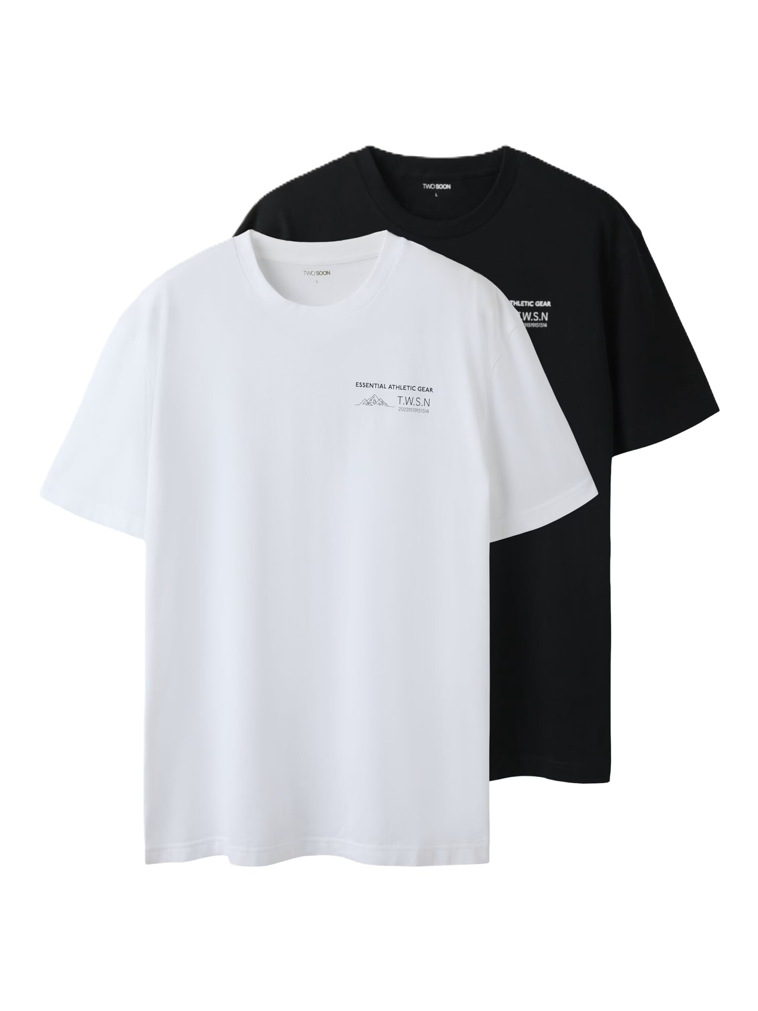 TWO SOON Camiseta  negro / blanco