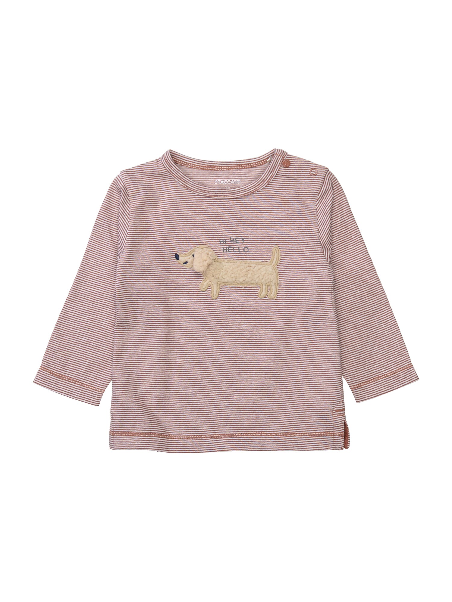 STACCATO Tricou  bej / maro ruginiu / gri bazalt / alb