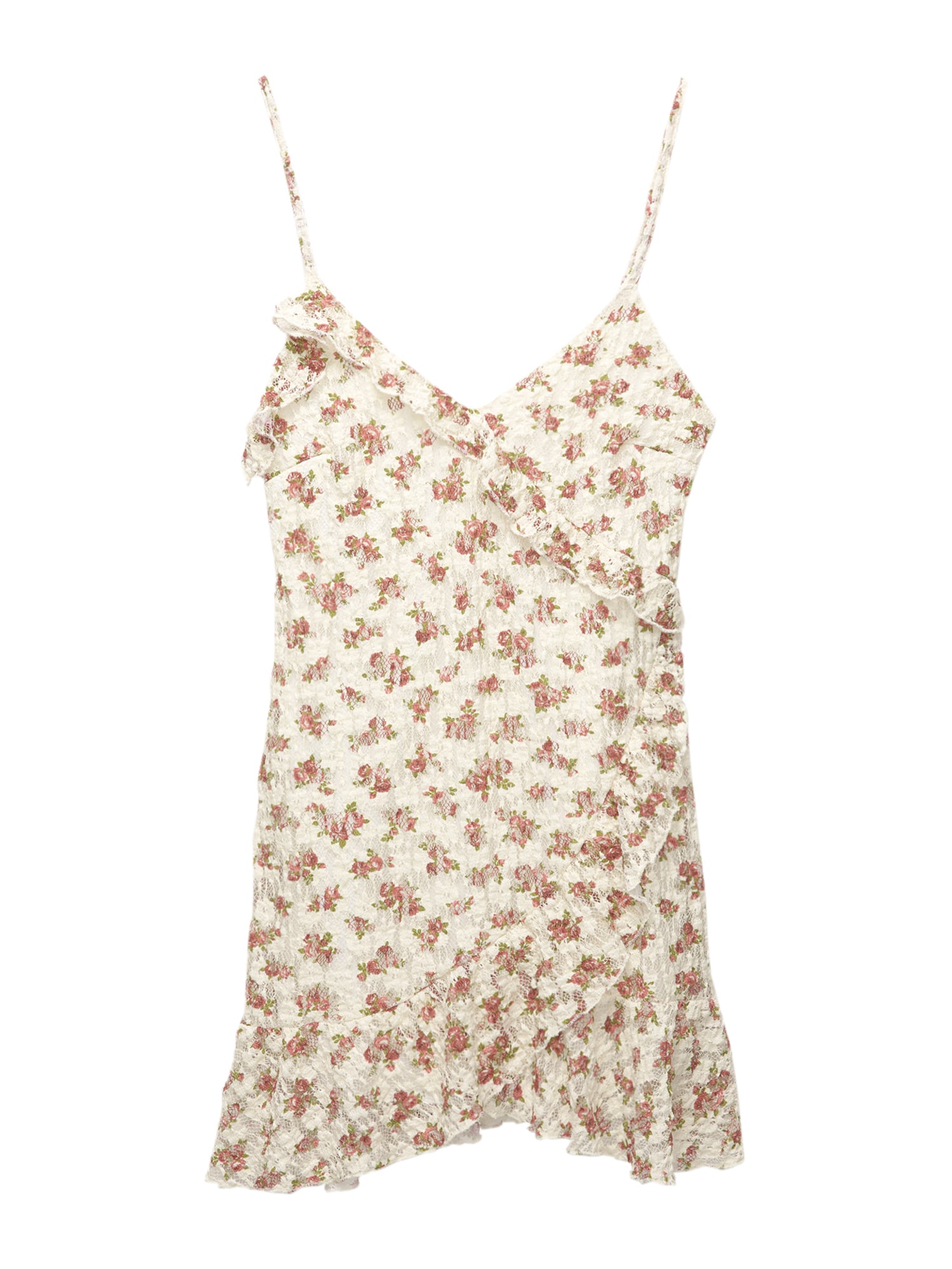 Pull&Bear Rochie de vară  ecru / verde / roz pal