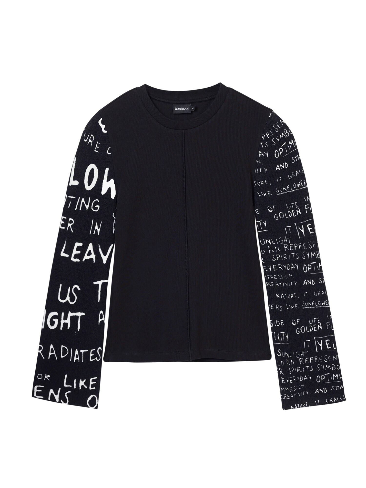 Desigual Tricou  negru / alb amestacat