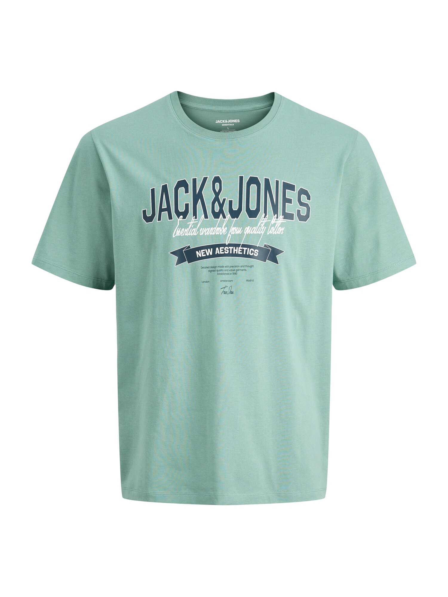 Jack & Jones Plus Tricou  albastru noapte / verde mentă / alb