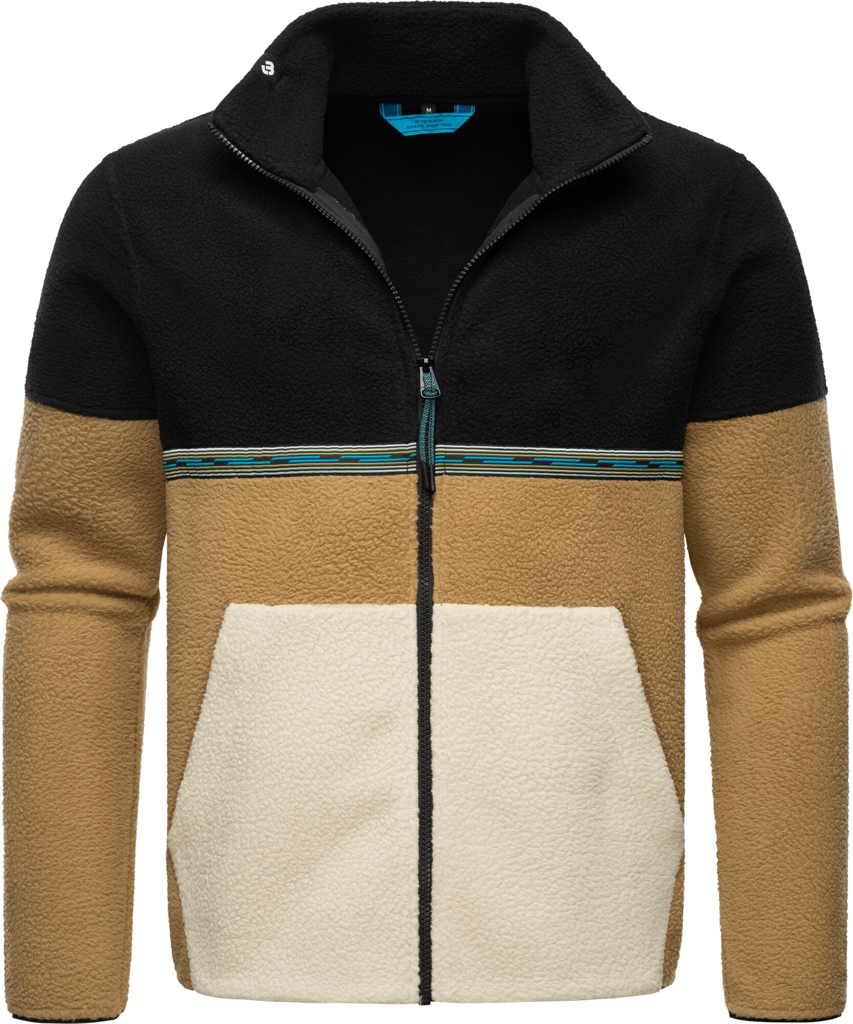 Ragwear Flisová bunda 'Lonndy' farba ťavej srsti / svetlobéžová / čierna (obrázok 4)