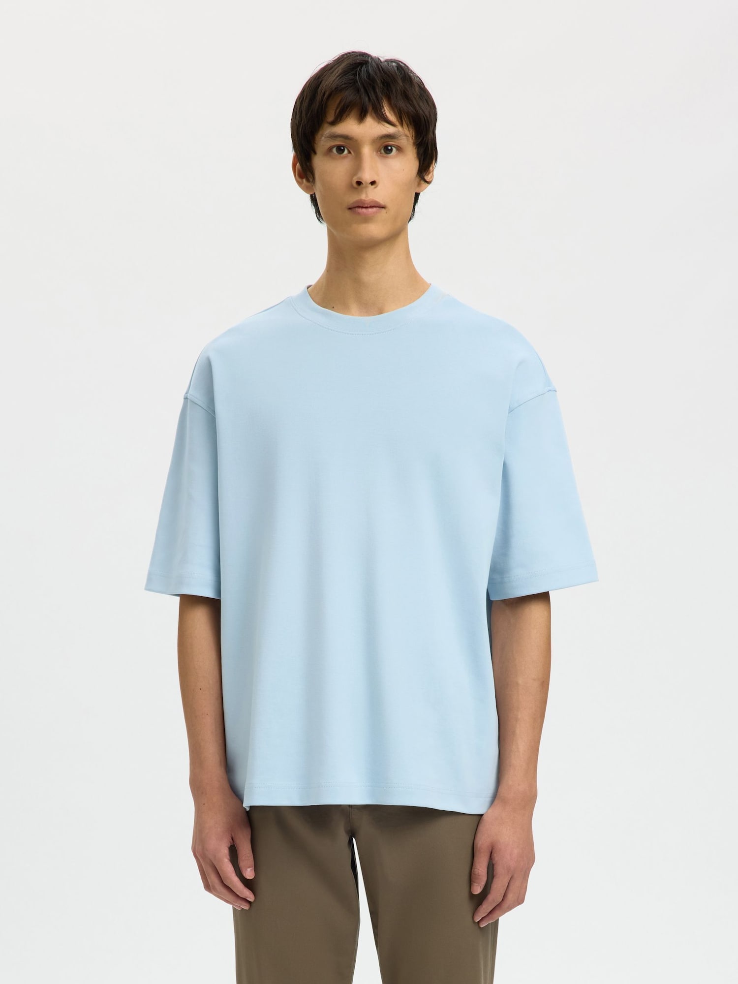 SELECTED Camiseta azul cielo