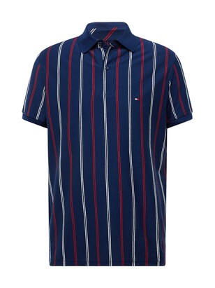 Tommy Hilfiger Shirt Donkerblauw / Vuurrood / Wit