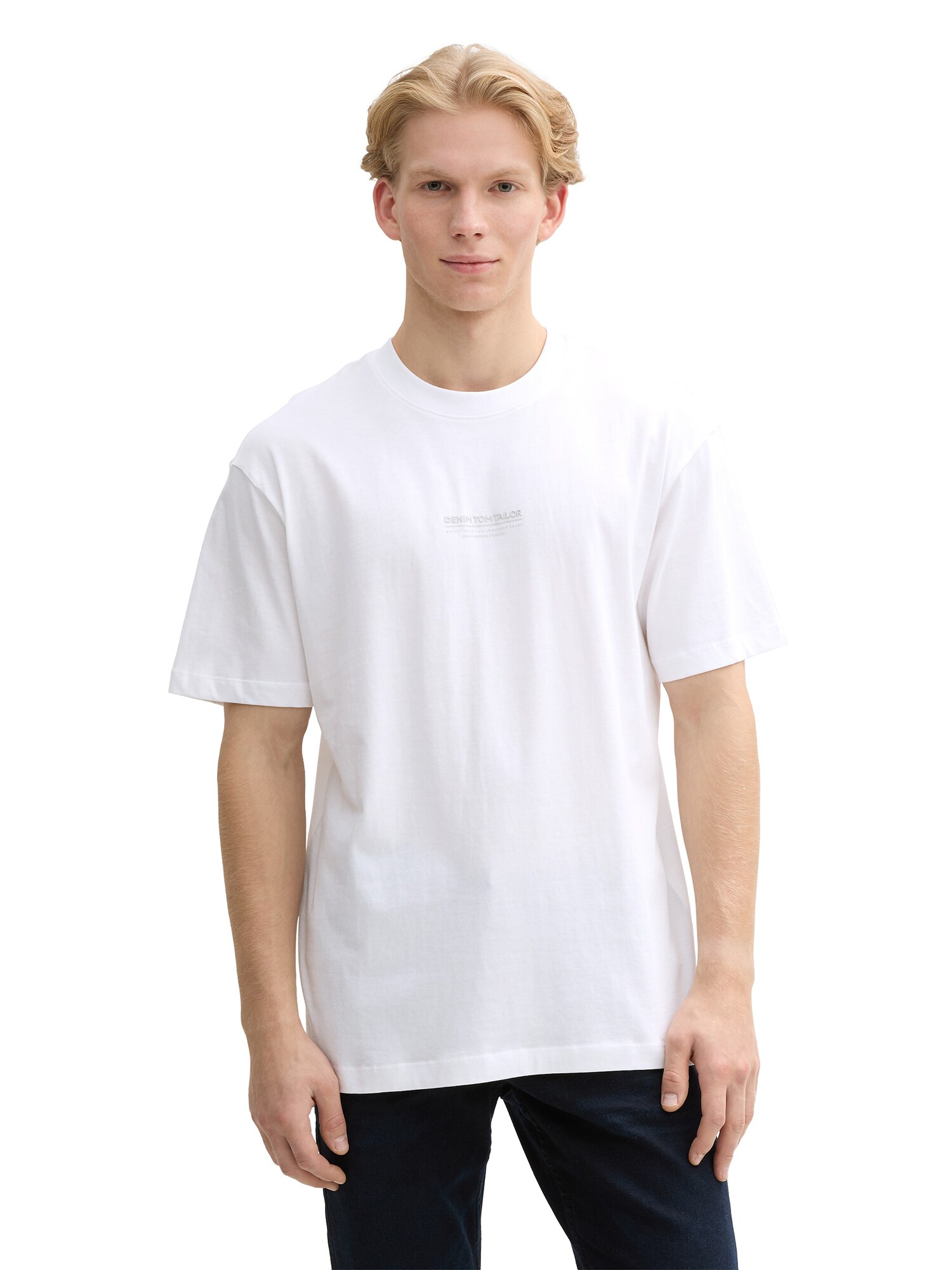 TOM TAILOR DENIM Póló  világosszürke / fehér termék 2. képe