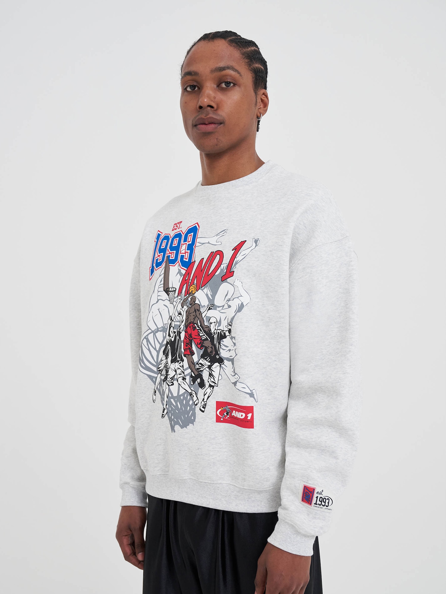 AND1 Sudadera '1993 Dunk'  azul / gris moteado / rojo / blanco – imagen 4