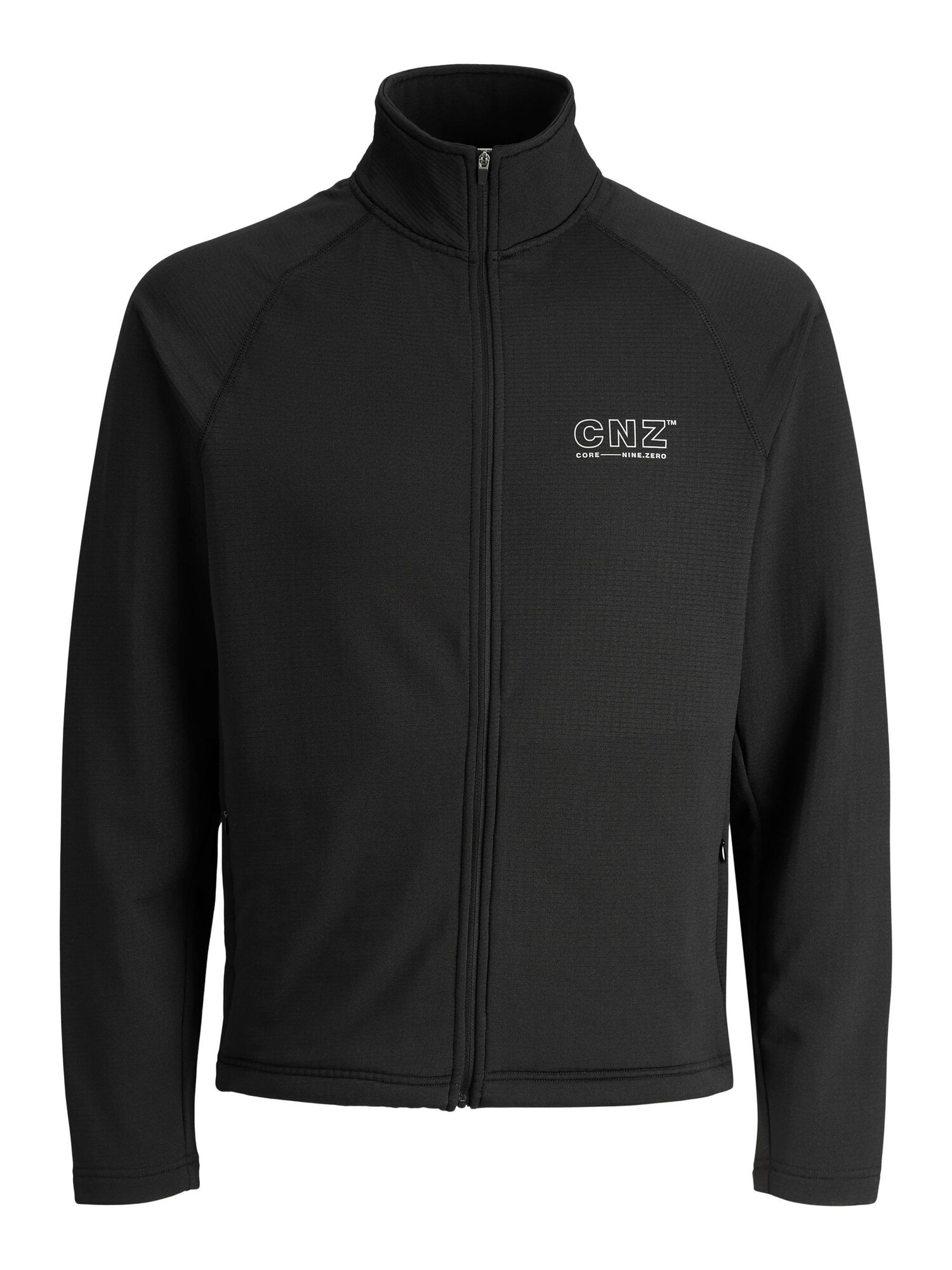 JACK & JONES Sudadera con cremallera 'CNZ'  negro / blanco