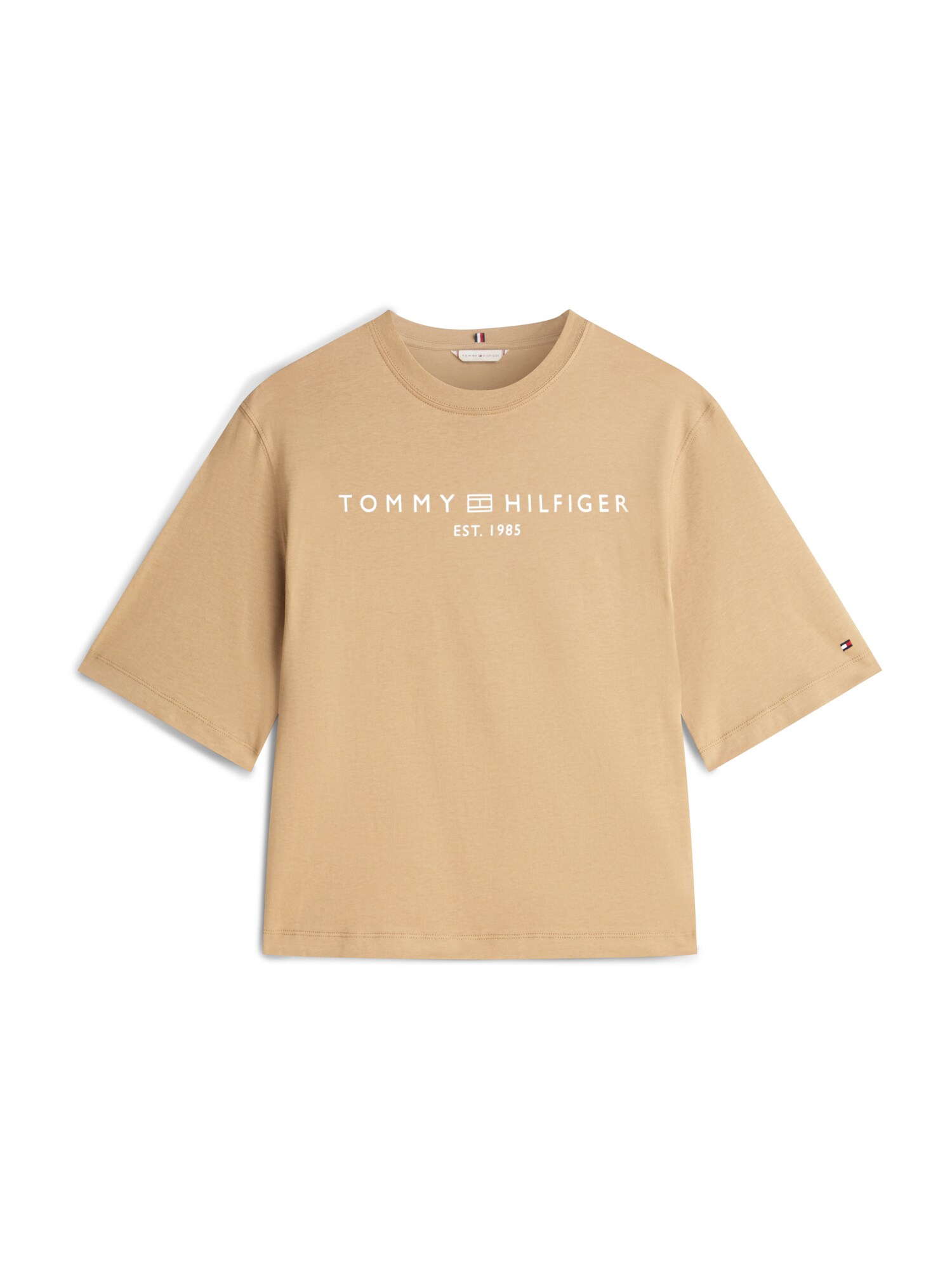 TOMMY HILFIGER Tricou  bej / alb