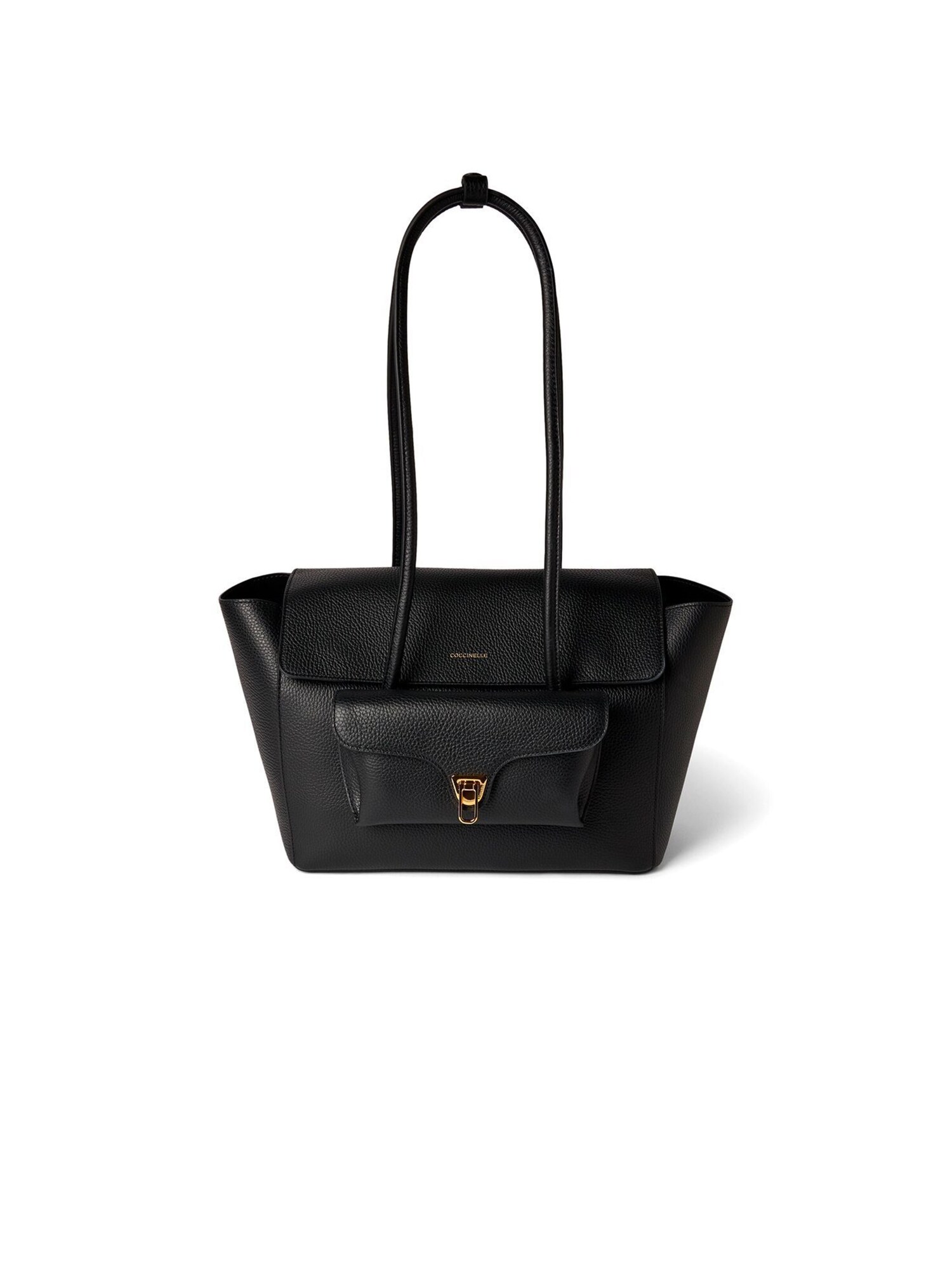 Coccinelle Bolso de mano 'Coccinelle Double Beat Handbag Grained Leather'  negro
