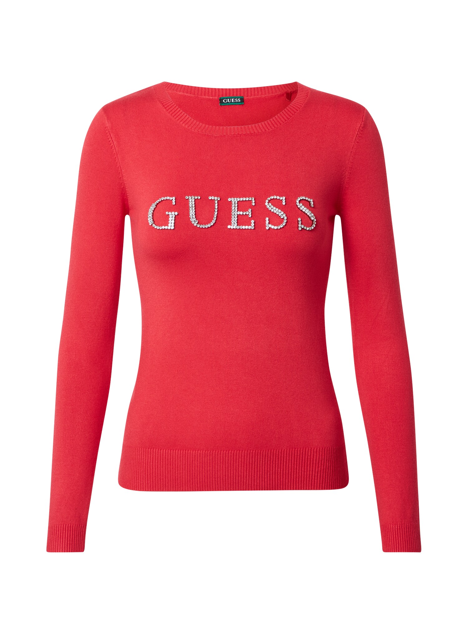 GUESS Megztinis be užsegimo 'Zoe'  raudona / sidabrinė