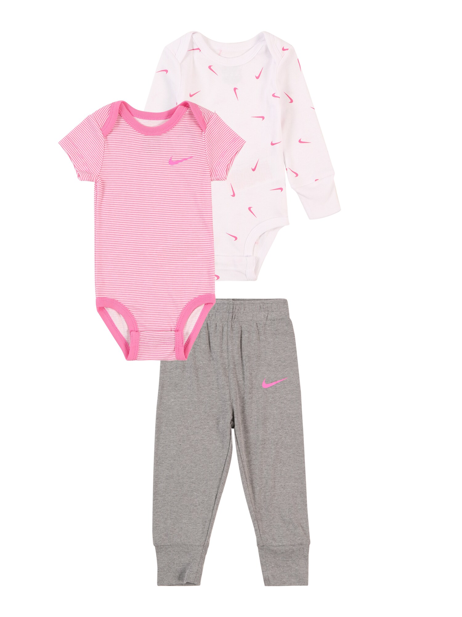 Nike Sportswear Set 'ESSENTIALS'  sivá melírovaná / ružová / ružová