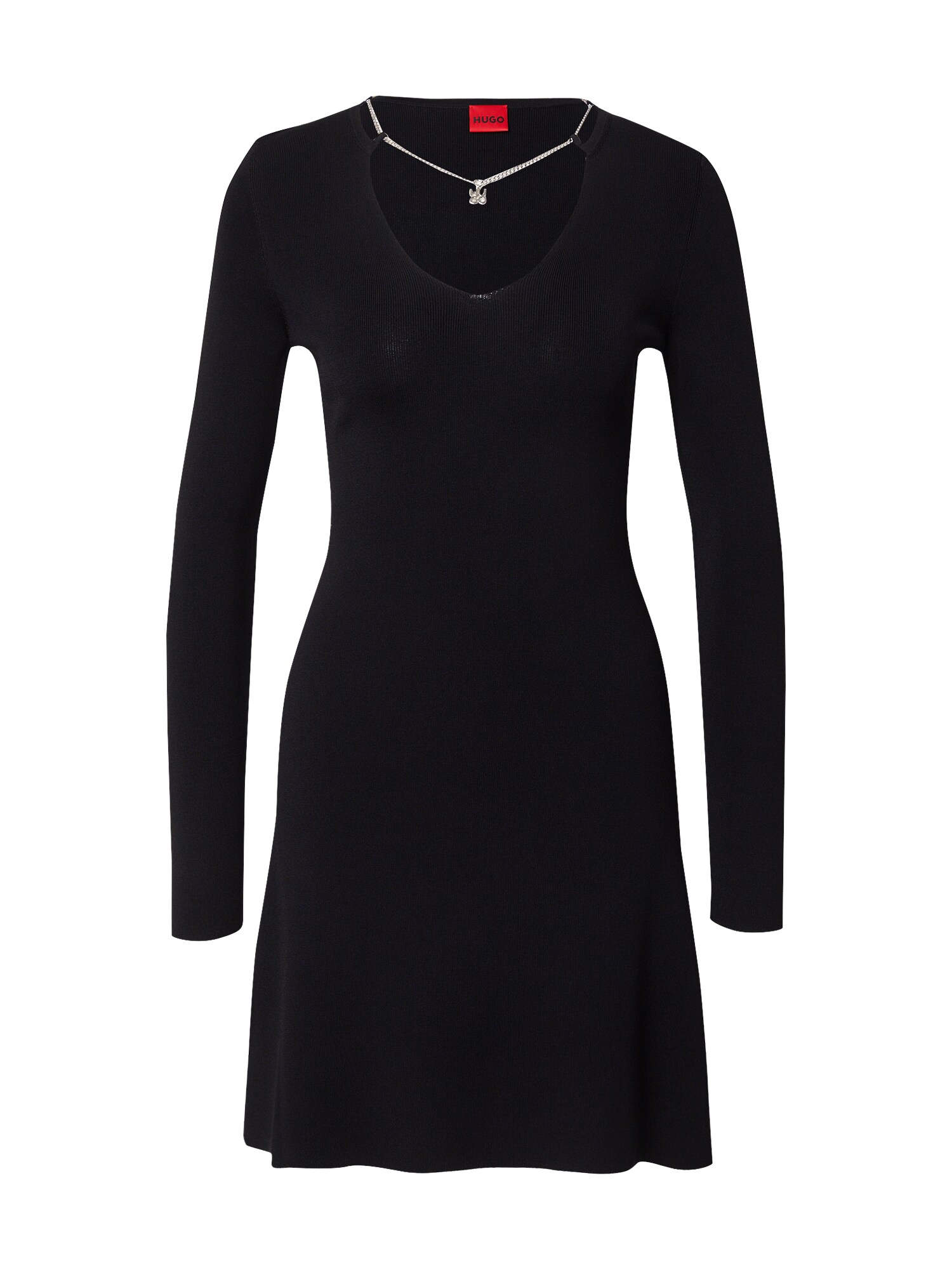 HUGO Rochie Sibery  negru / argintiu
