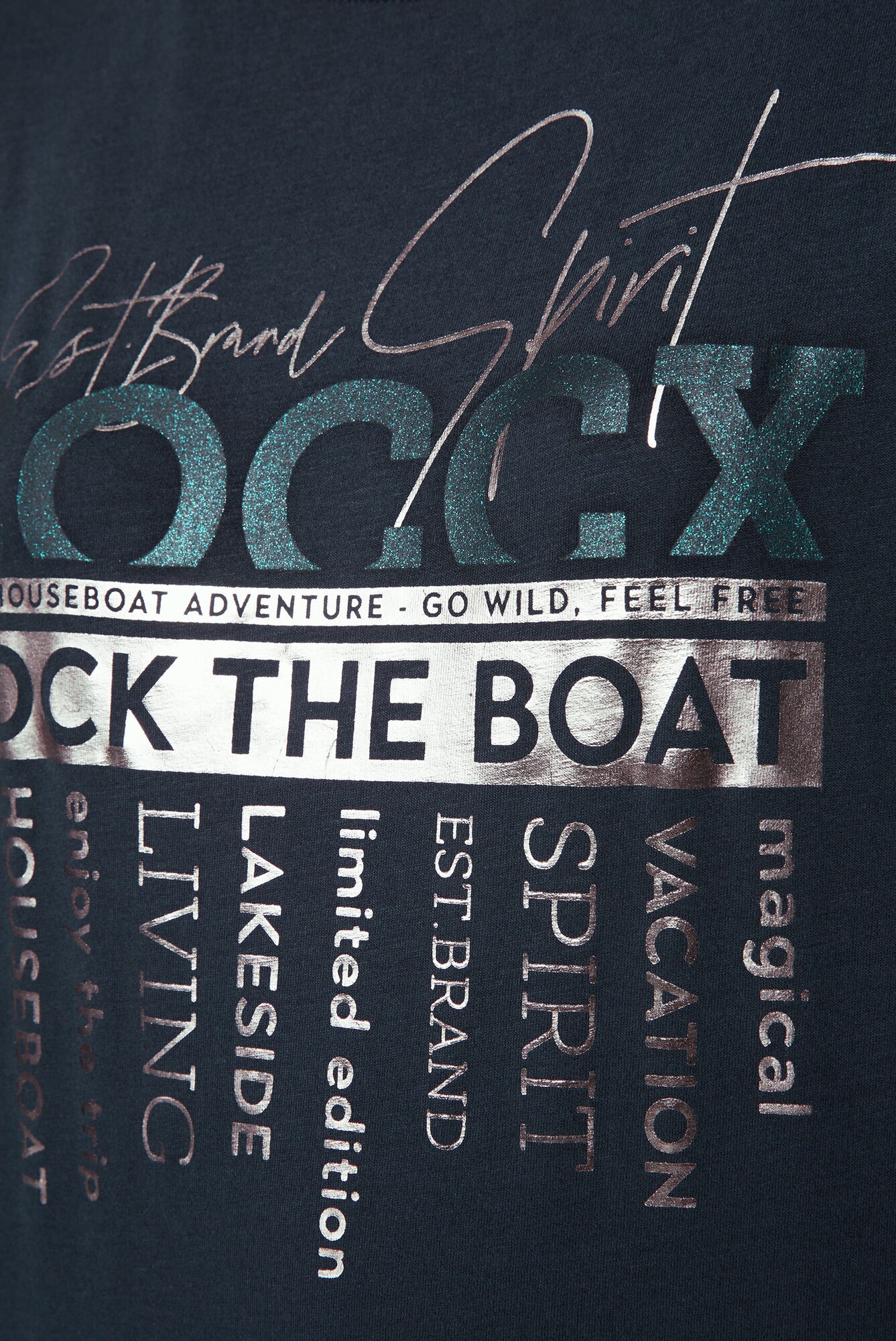 Soccx Tričko 'Rock the Boat' modrá / strieborná (obrázok 6)
