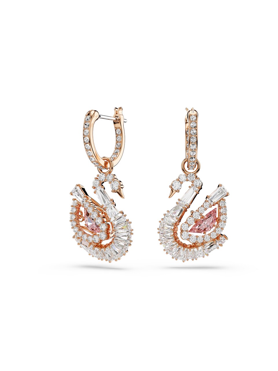 Örhängen 'Swan' roséguld / rosa / silver