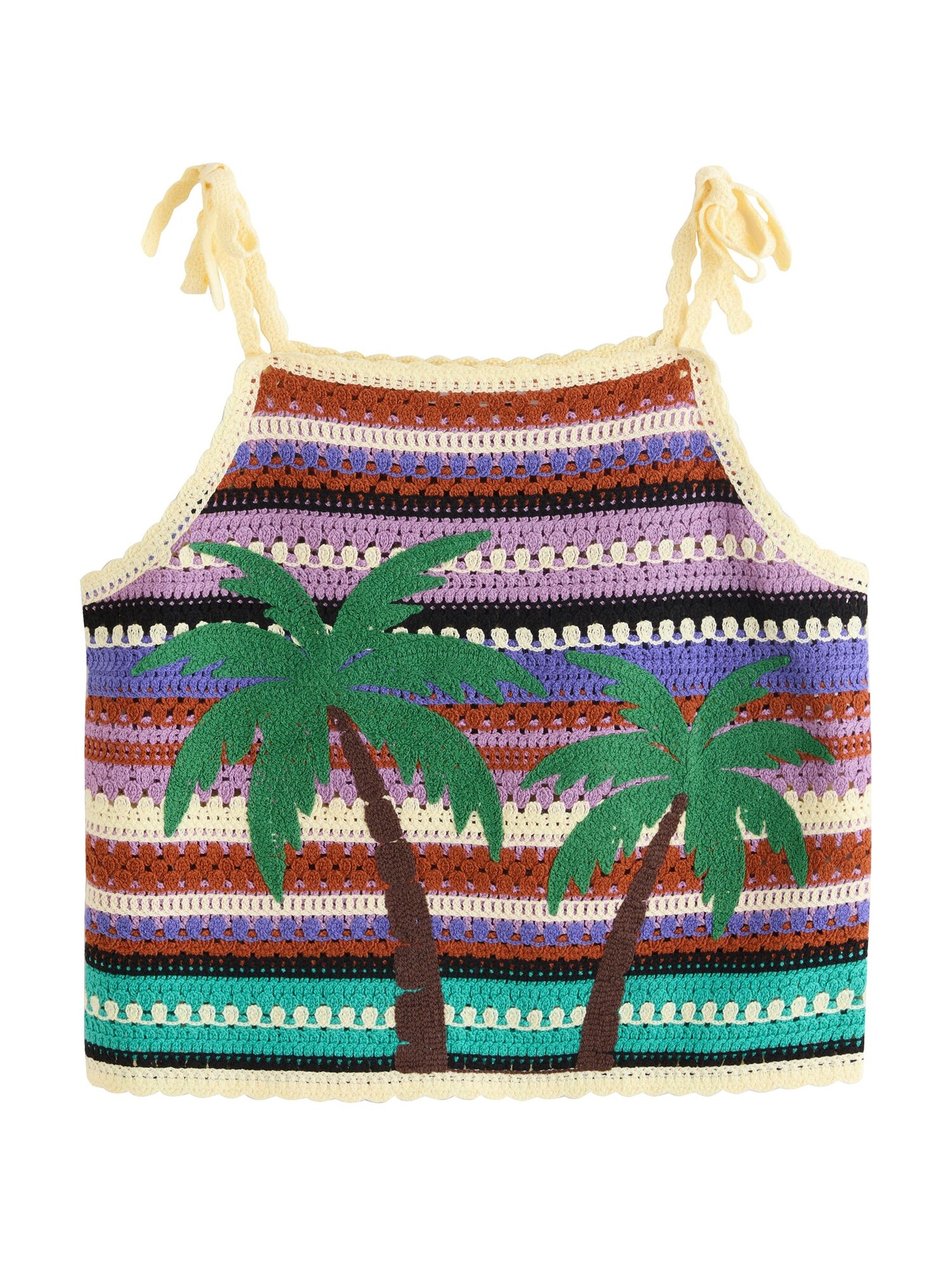 Next Top de punto  verde / lila / lavanda / blanco lana