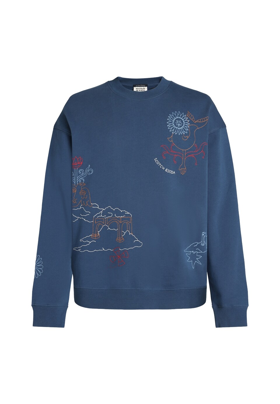 Sweatshirt marinblå / ljusblå / mandarin