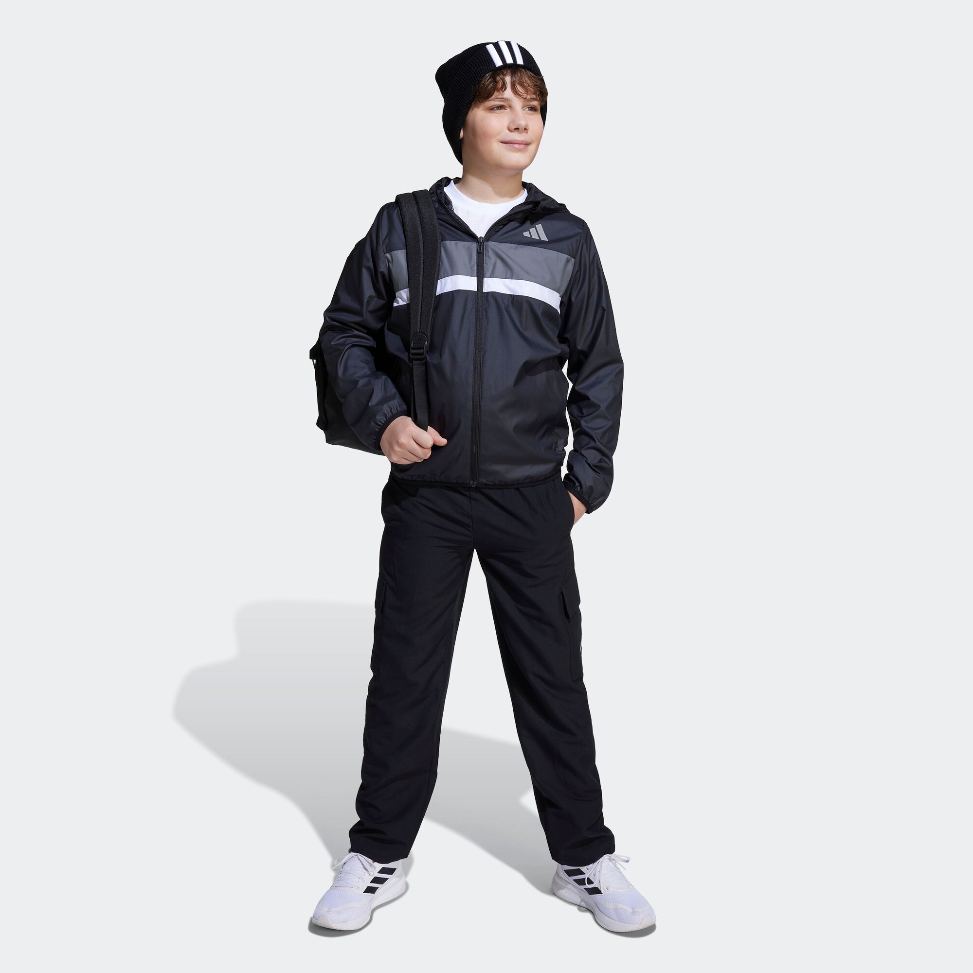 ADIDAS SPORTSWEAR Športová bunda 'Tiberio' tmavosivá / čierna / biela (obrázok 6)
