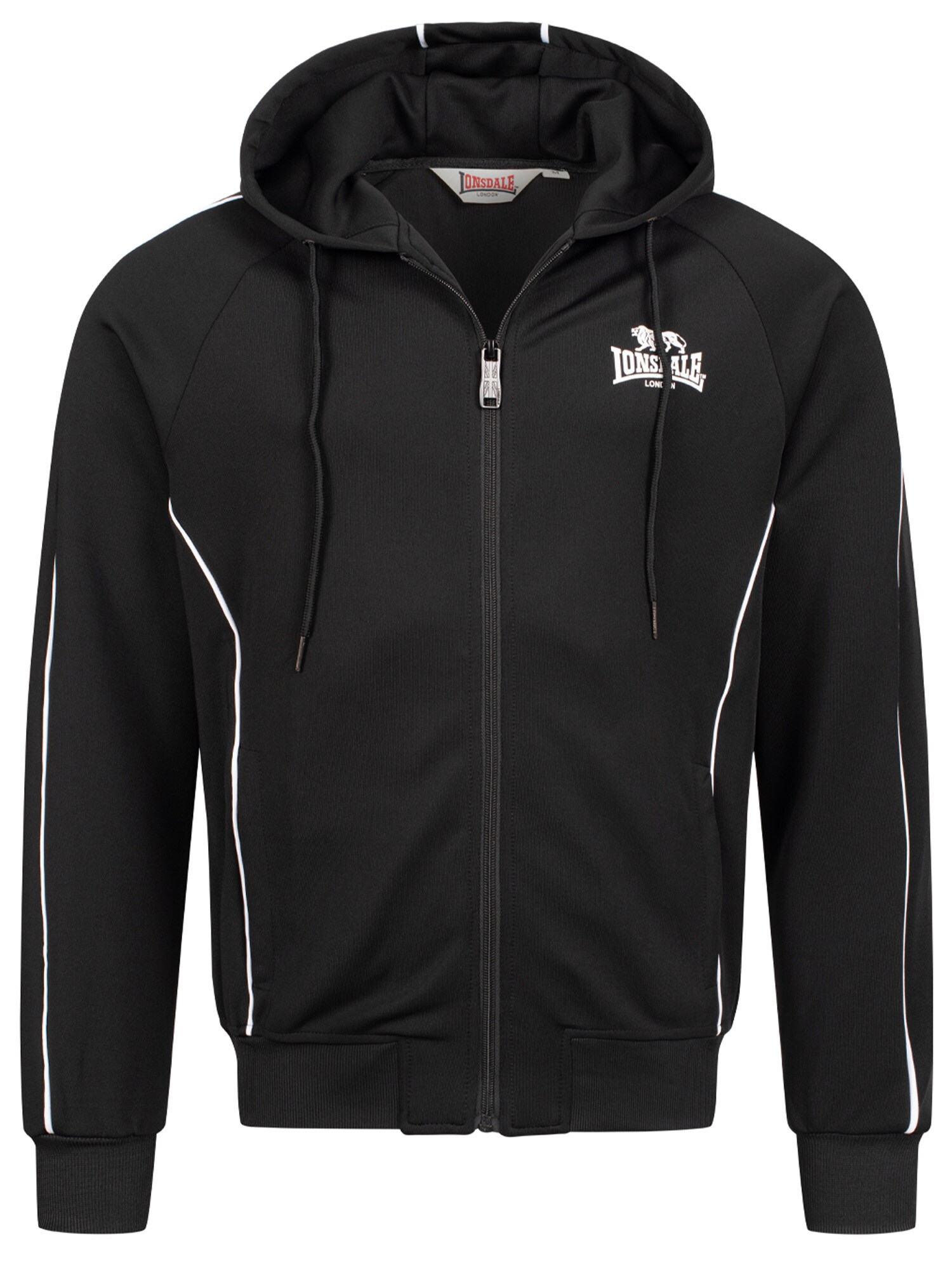 LONSDALE Hanorac 'Achavanich'  negru / alb