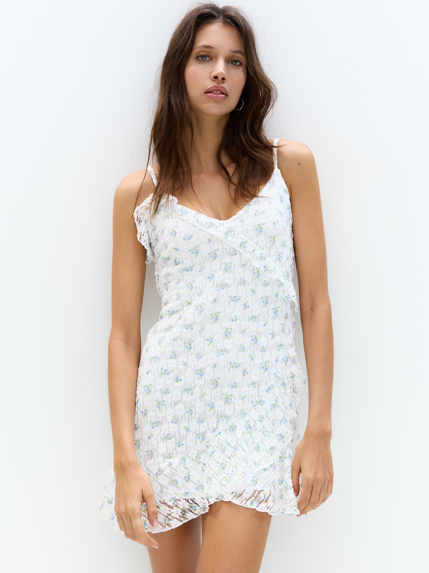 Pull&Bear Nyári ruhák  világoskék / zöld / fehér termék 2. képe