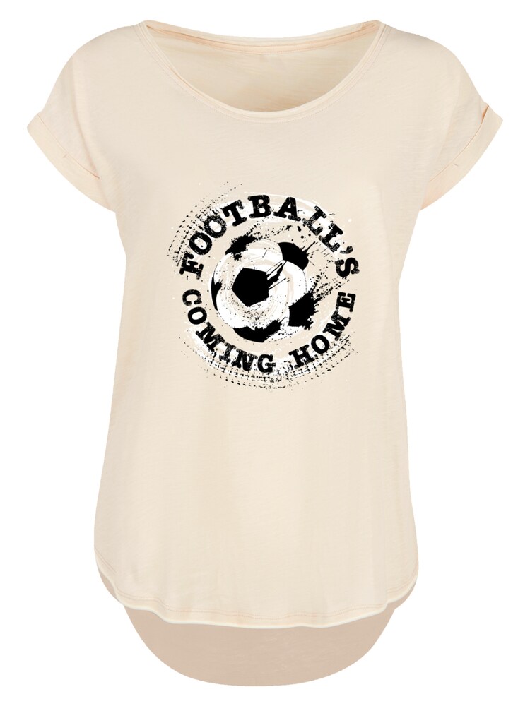 F4NT4STIC T-Shirt 'Football's Coming Home Paint Splatter' Damen Größe M sand / hellbeige / schwarz