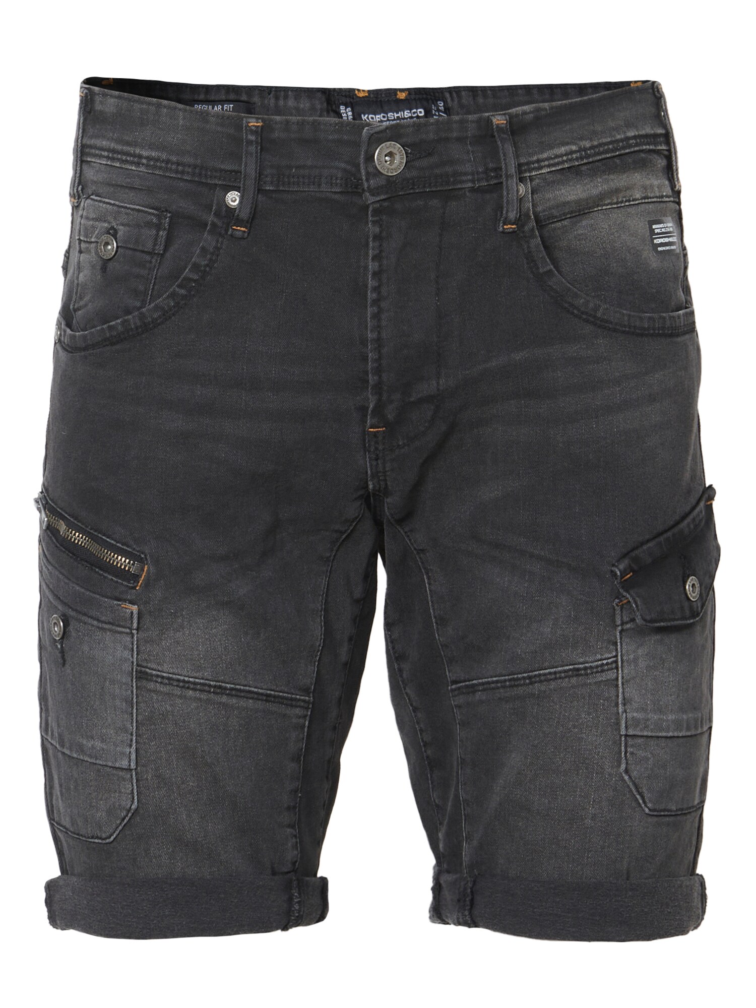 KOROSHI Rifľové kapsáče  čierny denim