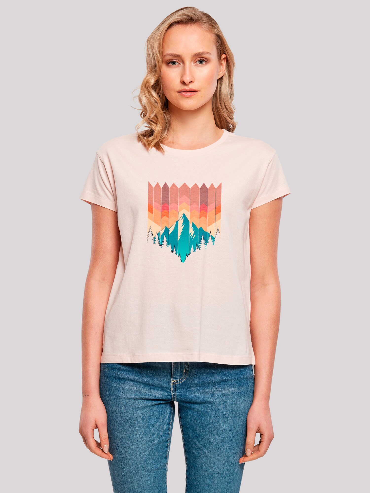 Thumbnail - F4NT4STIC T-Shirt Geometric Mountain Sunset