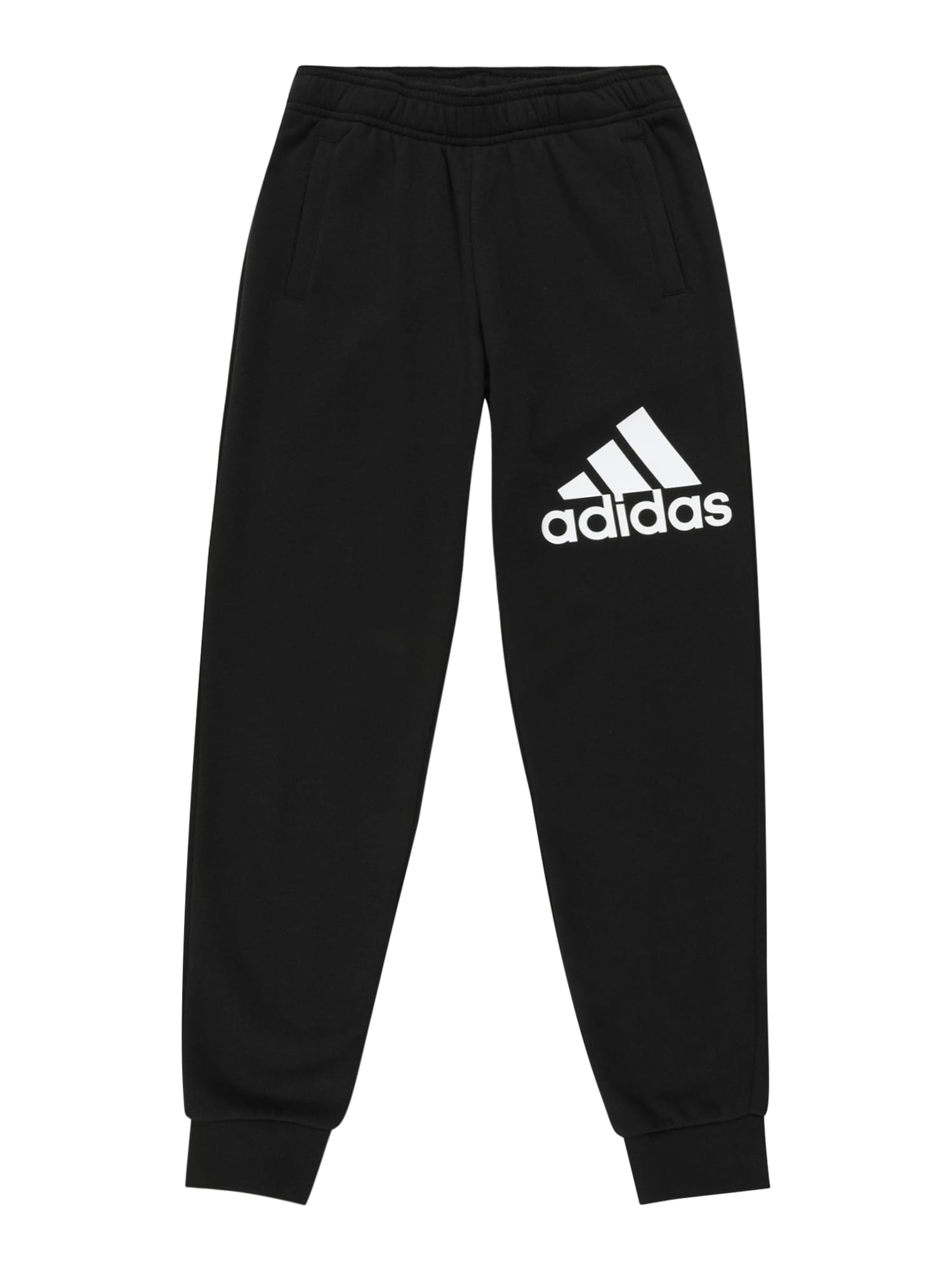 ADIDAS SPORTSWEAR Športne hlače 'Essentials  Fit Big Logo '  črna / bela
