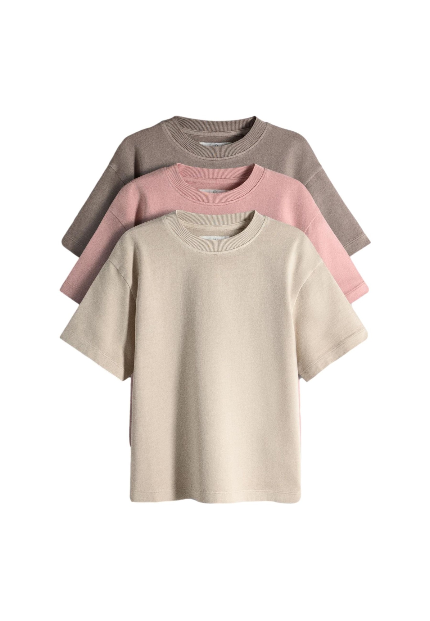 The Set Tricou maro deschis / maro închis / roz