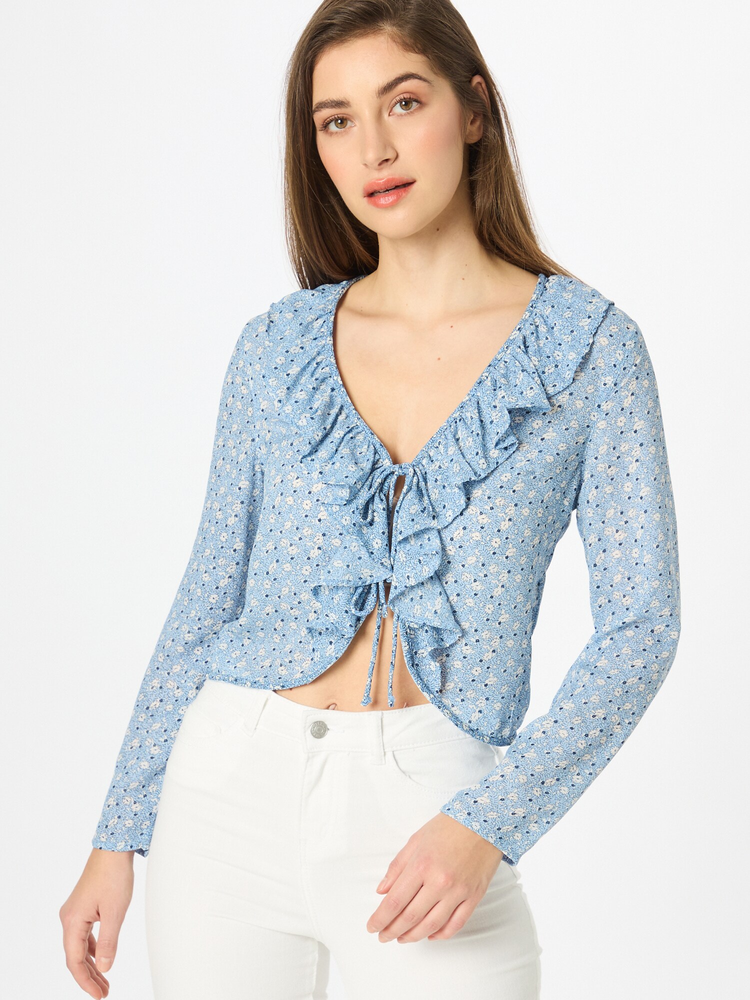 Abercrombie & Fitch Blúz  kék / fehér termék 2. képe