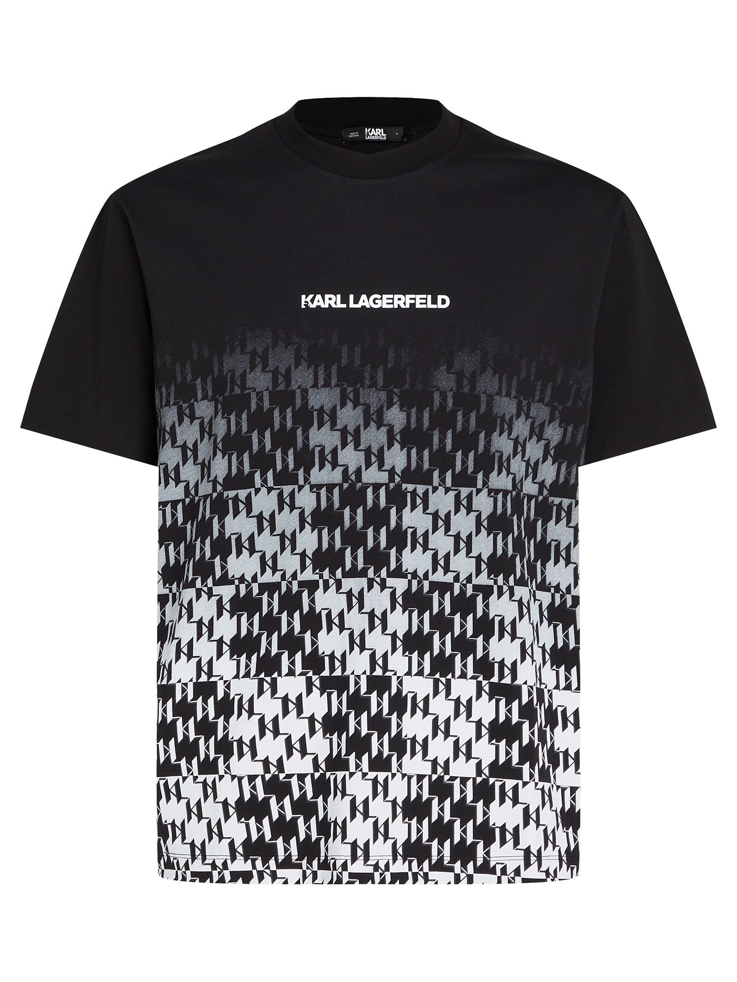 Karl Lagerfeld Tricou  gri deschis / negru / alb