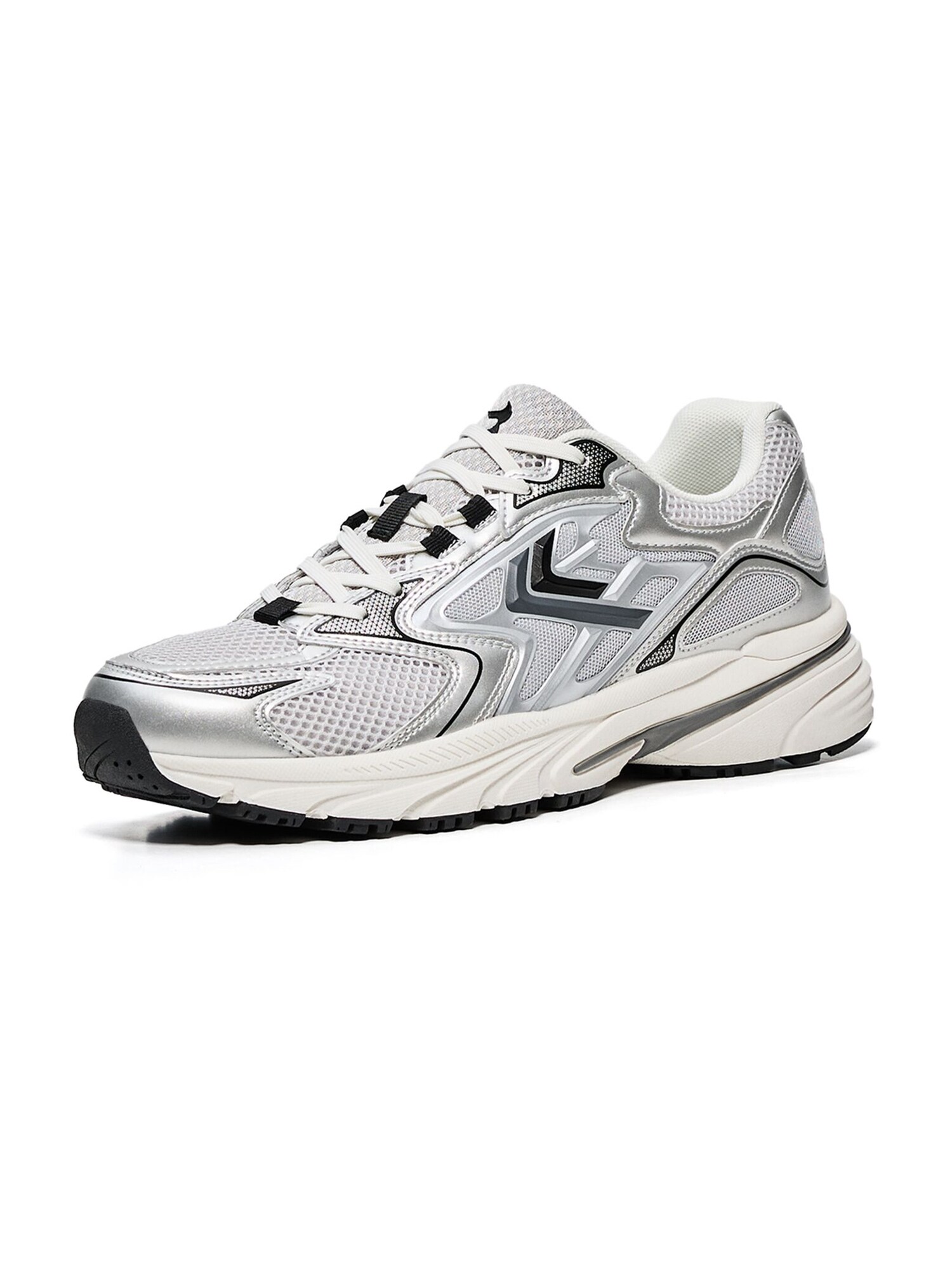 Bershka Sneaker low  gri / negru / argintiu