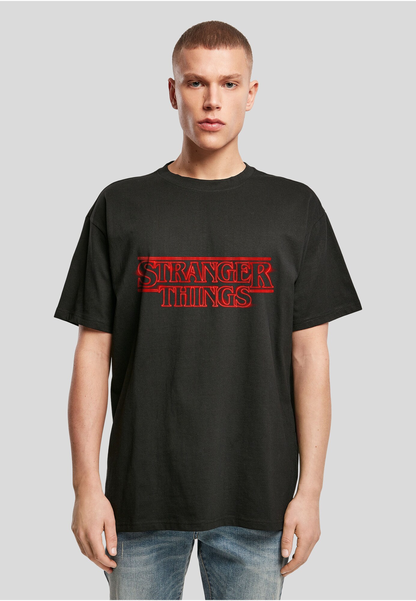 Merchcode Camiseta 'Stranger Things'  rojo vivo / negro – imagen 3