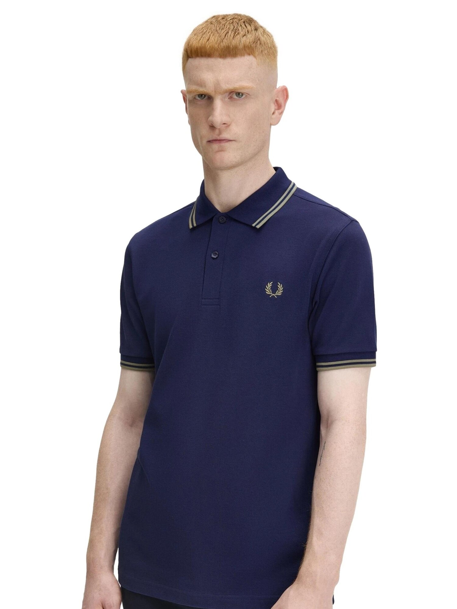Fred Perry Camiseta 'Polo fred perry marino/verde twin tipped shirt' azul – imagen 2