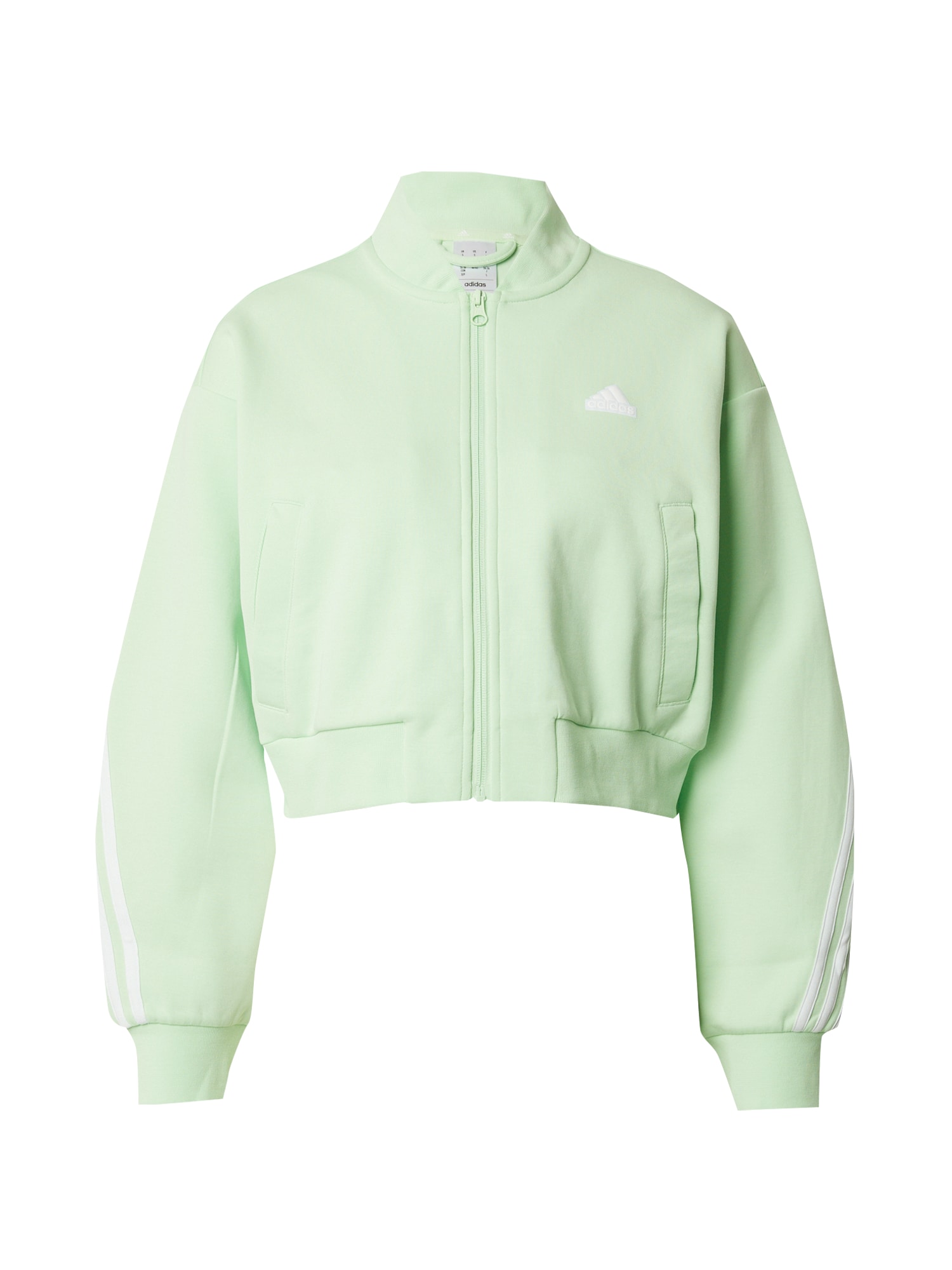 ADIDAS SPORTSWEAR Bluză cu fermoar sport 'Future Icons'  verde mentă / alb