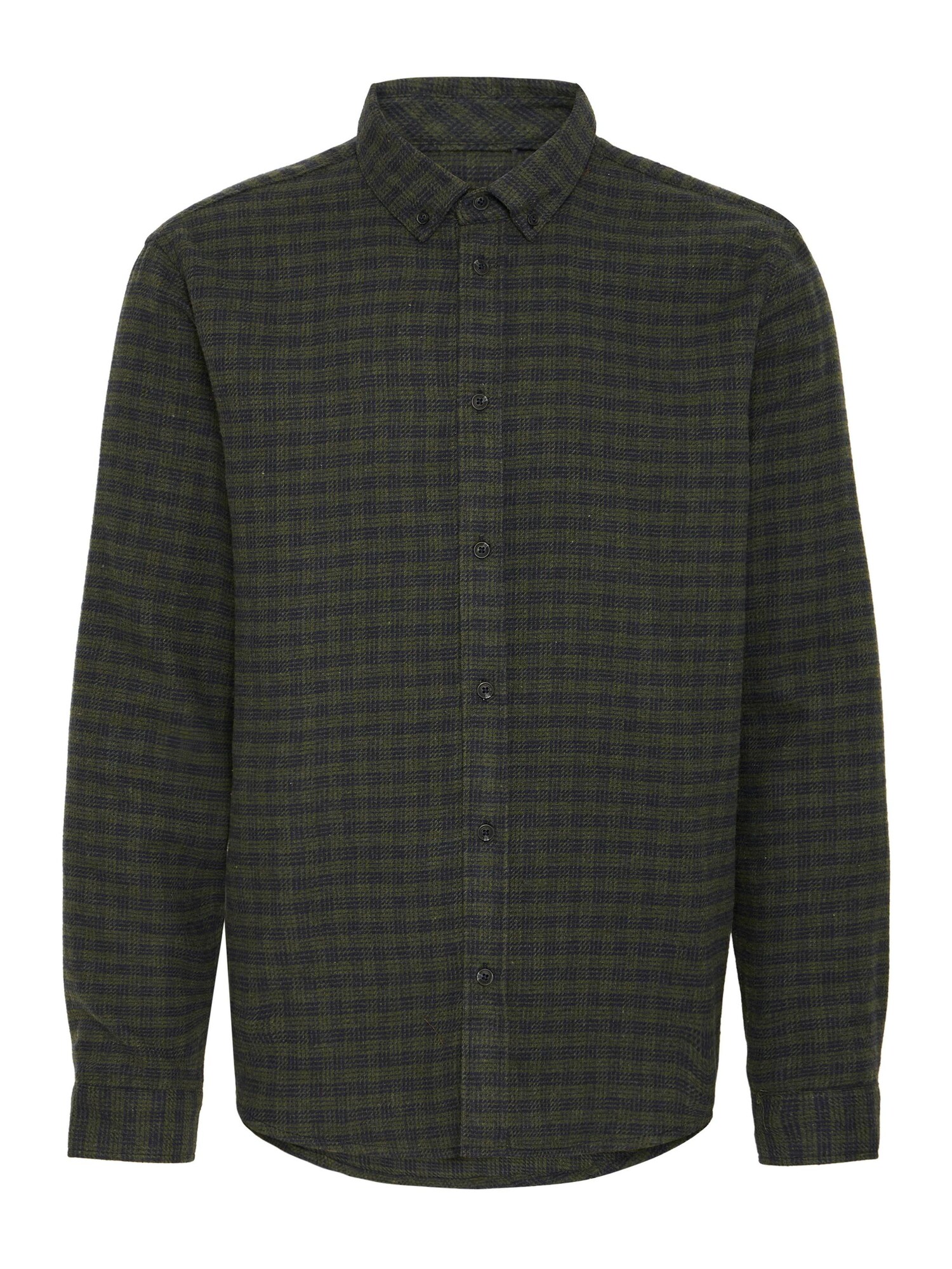 BLEND Camisa 'BHBarney'  verde oscuro / negro