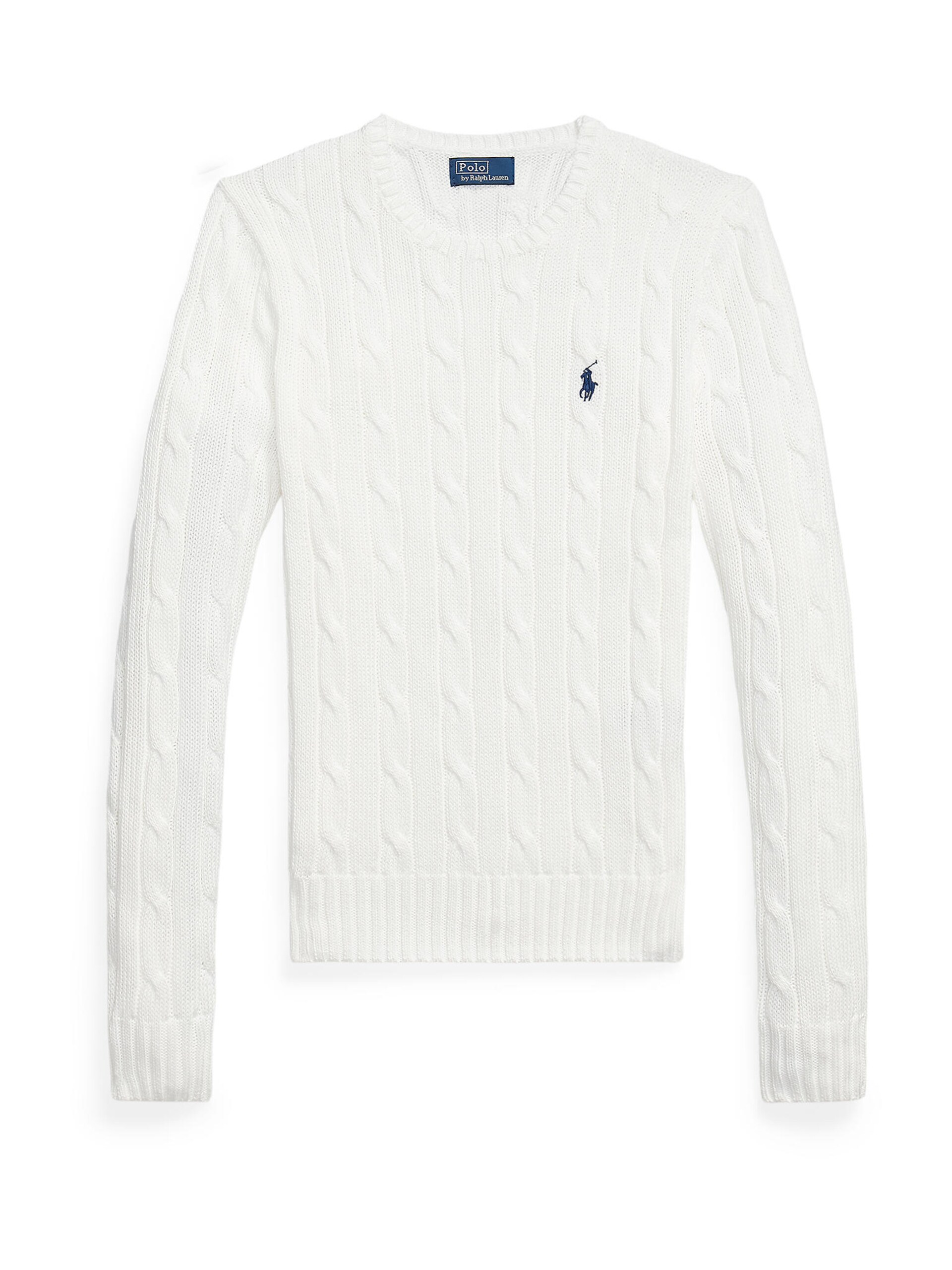 Polo Ralph Lauren Bomullsjersey i vit ecru stickad jersey stickade tröjor dam – bild 2