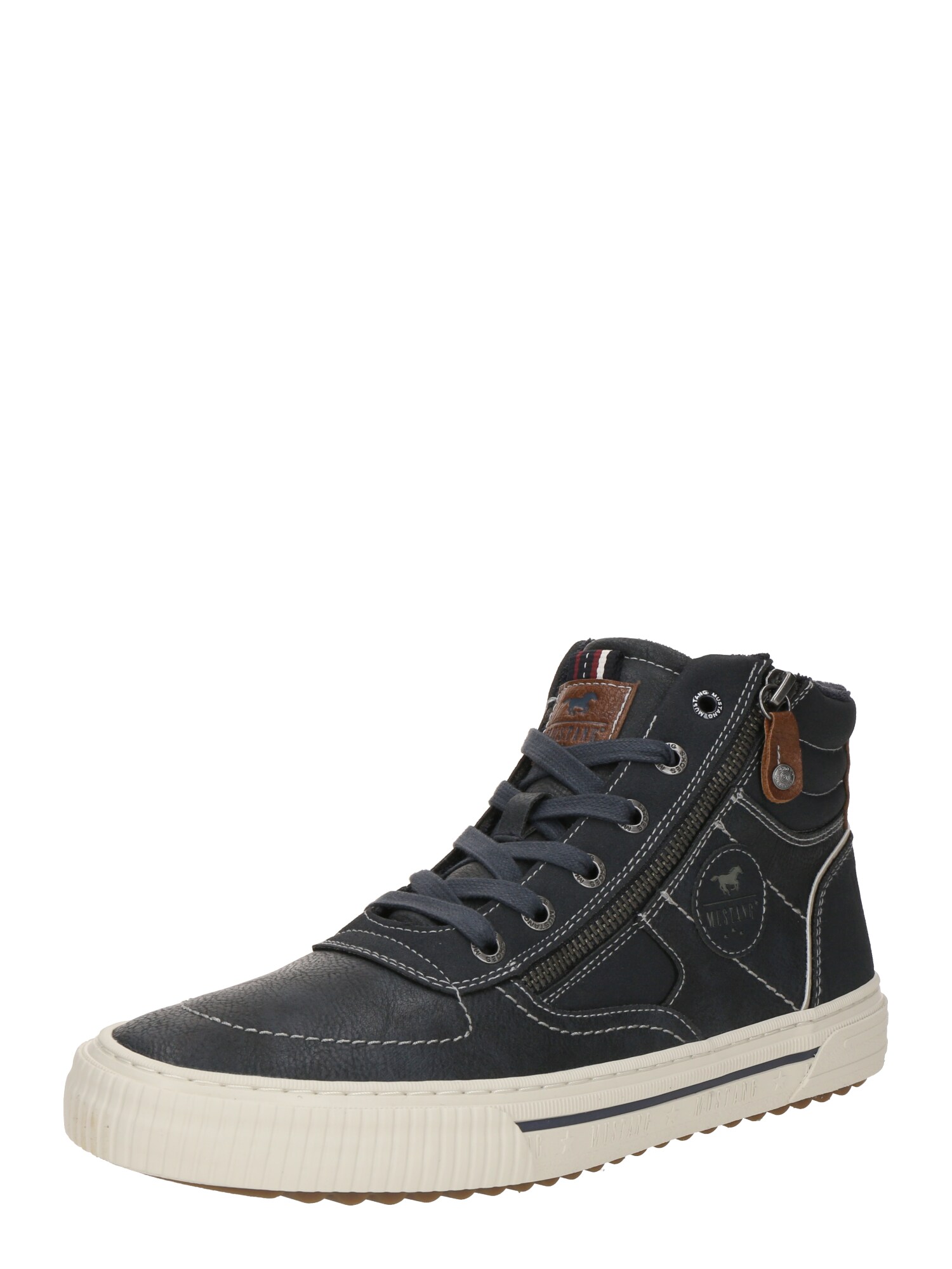 MUSTANG Sneaker înalt  bleumarin / maro