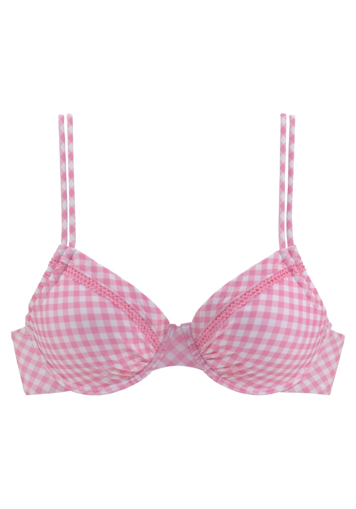 BUFFALO Bikini-Top Damen Größe 80 pink / weiß