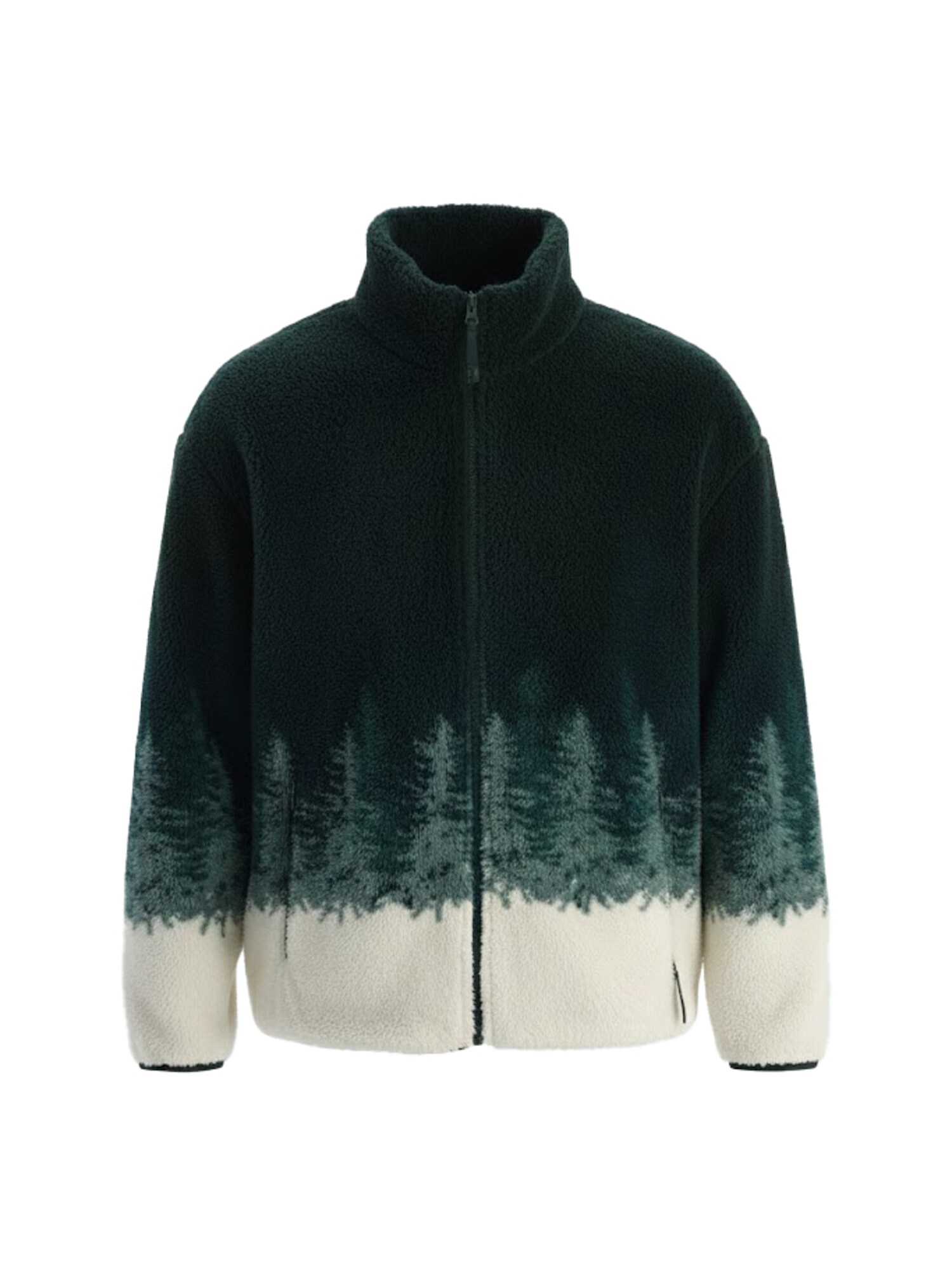 Dagi Jachetă  fleece  verde jad / verde pin / alb murdar