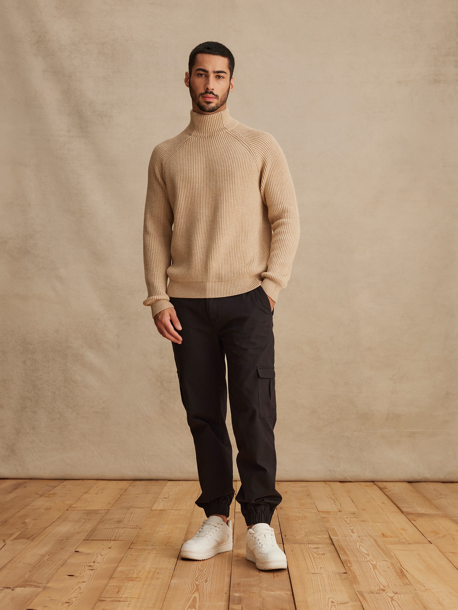 DAN FOX APPAREL Pulóver 'Kadir'  bézs melír termék 2. képe