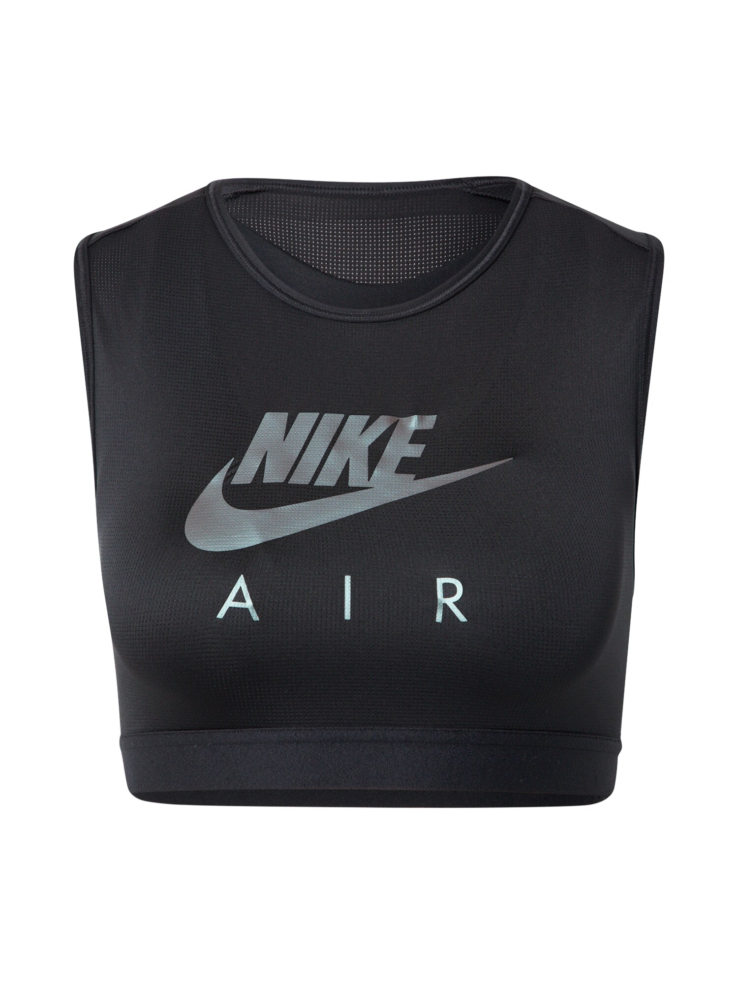 NIKE Športni nederček  črna / srebrna