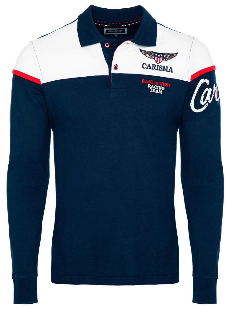 CARISMA Poloshirt Herren Größe XXL dunkelblau / kirschrot / weiß