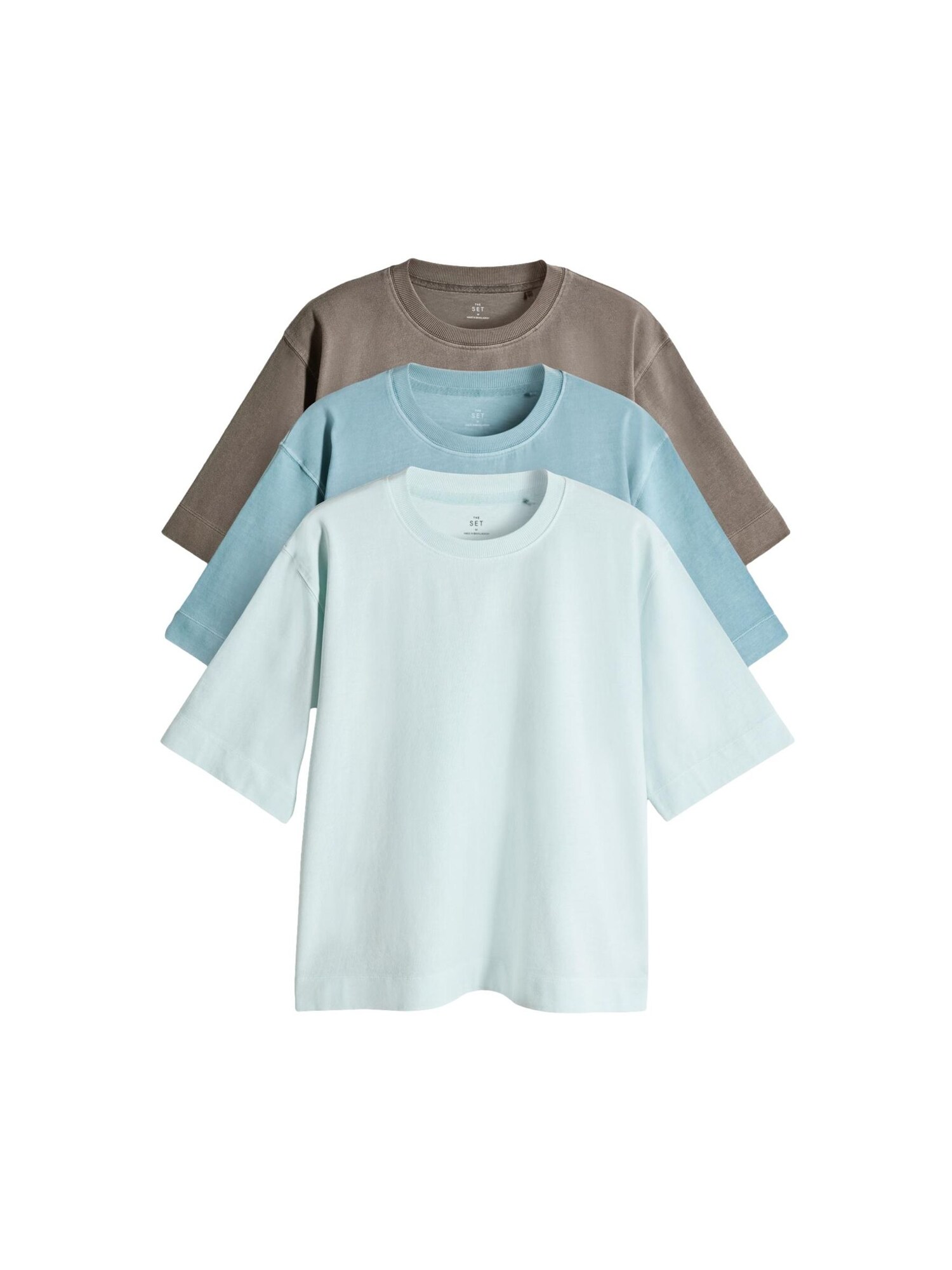 The Set Tricou  albastru porumbel / albastru deschis / gri taupe