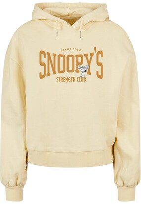 Merchcode Sweatshirt ‘Peanuts – Strength club’ Lichtgeel / Donkergeel / Zwart / Wit